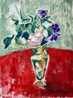 "Fiori in un vaso giapponese con una sensazione di rosso"