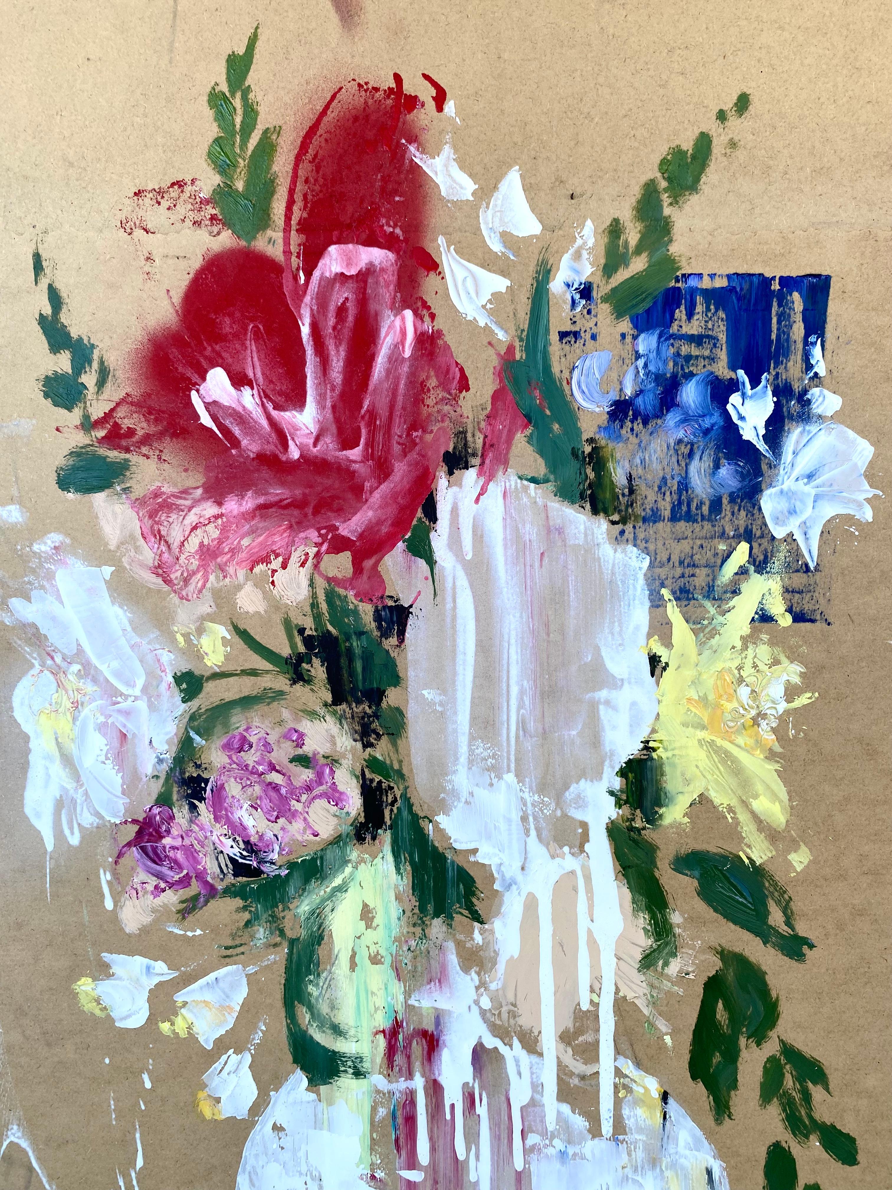 Blumen in der weißen Vase – Painting von Igor Volkov-Tkachinskiy