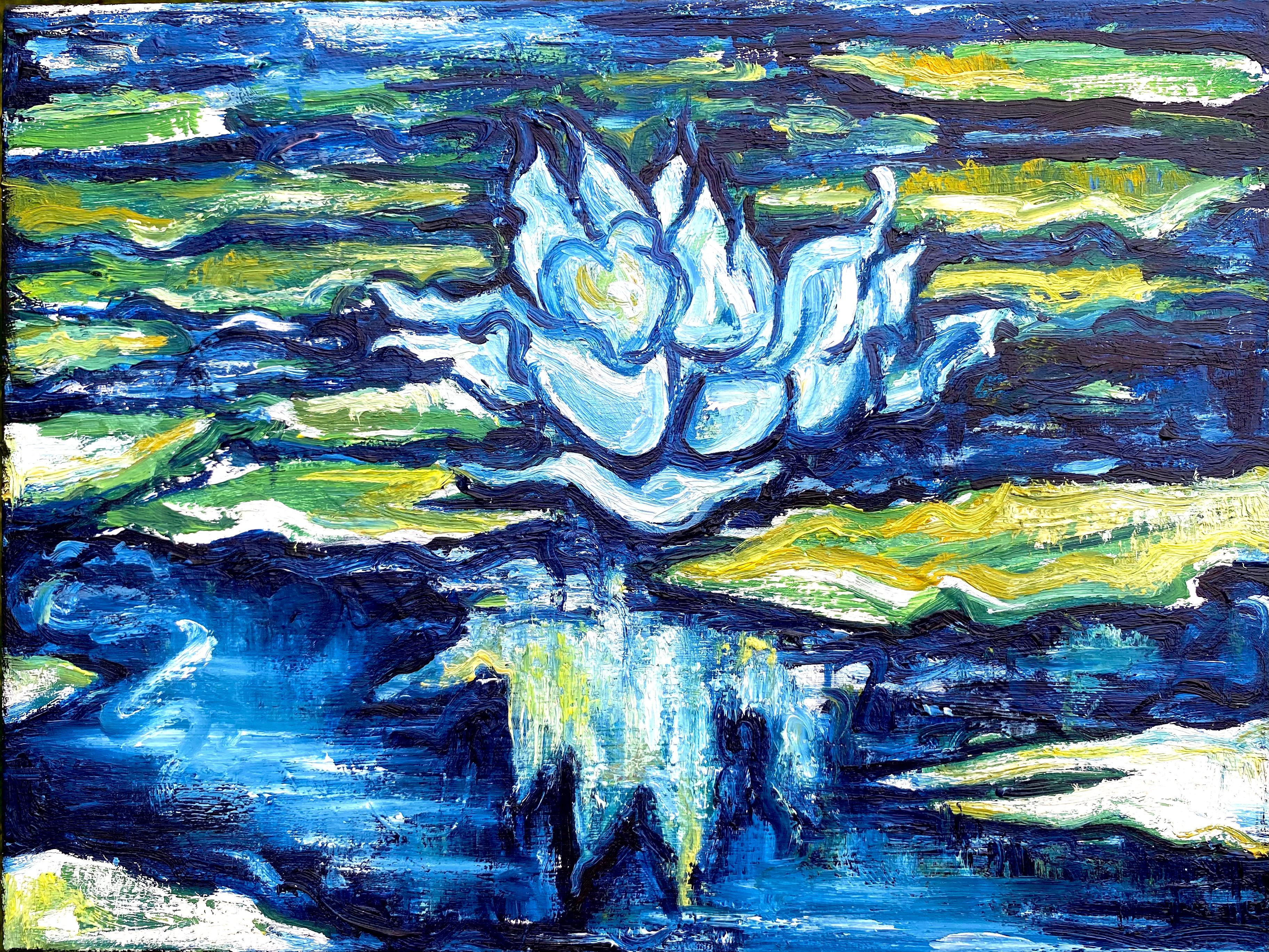 Landscape Painting di Igor Volkov-Tkachinskiy - Gigli sull'acqua