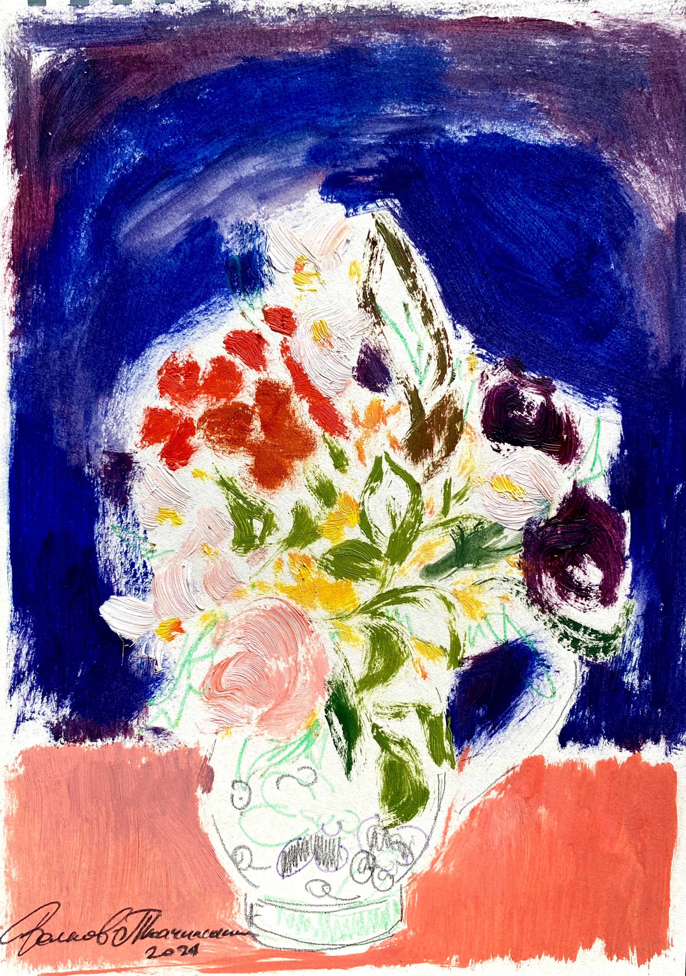 Igor Volkov-Tkachinskiy Landscape Painting – "Mondscheinblumen"