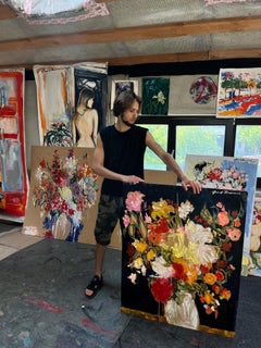 "Mystery flowers in the vase"