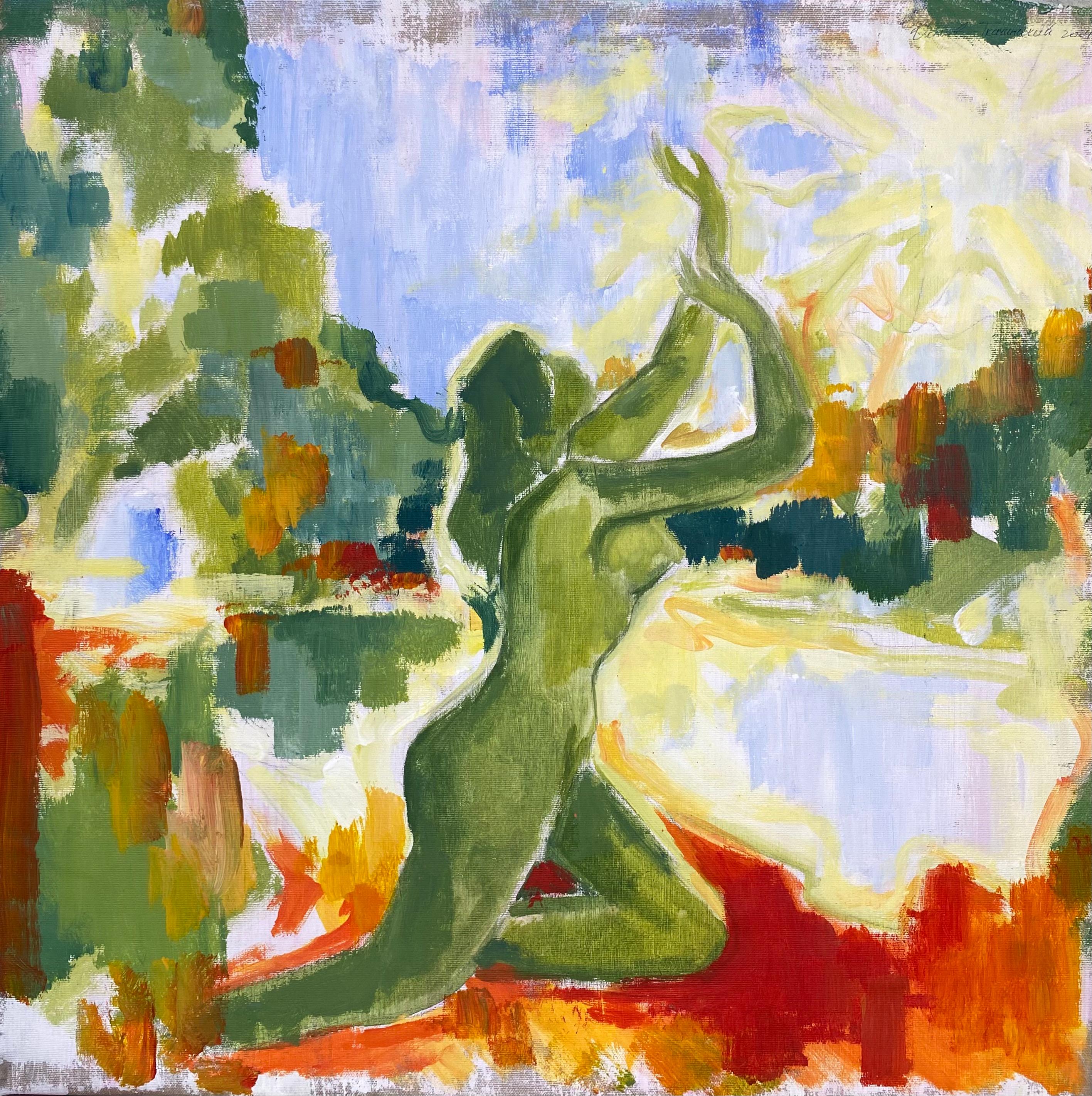 Igor Volkov-Tkachinskiy Figurative Painting - "Praying to the sun"