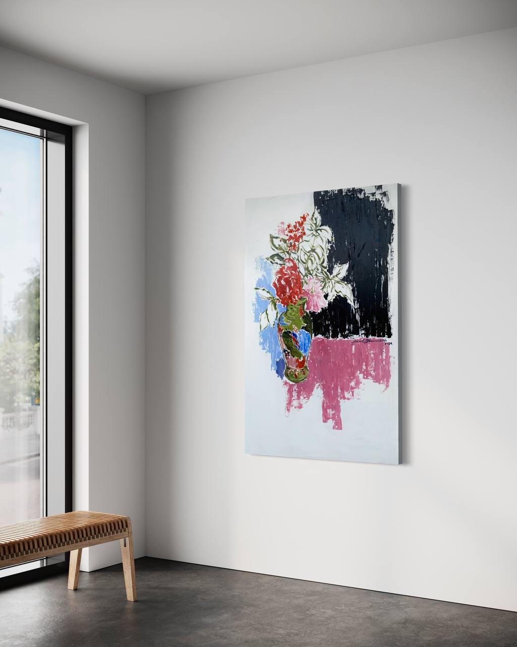 „Rosen in der japanischen Vase mit Vögeln“ im Angebot 1