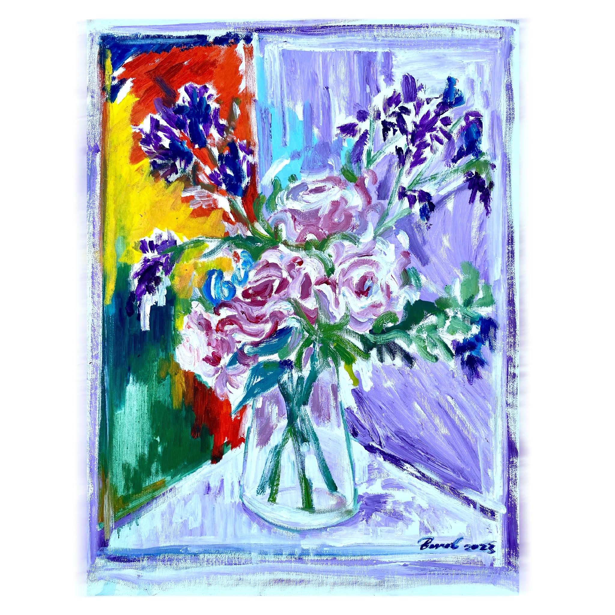 Roses in the vase - Impressionist Painting by Igor Volkov-Tkachinskiy