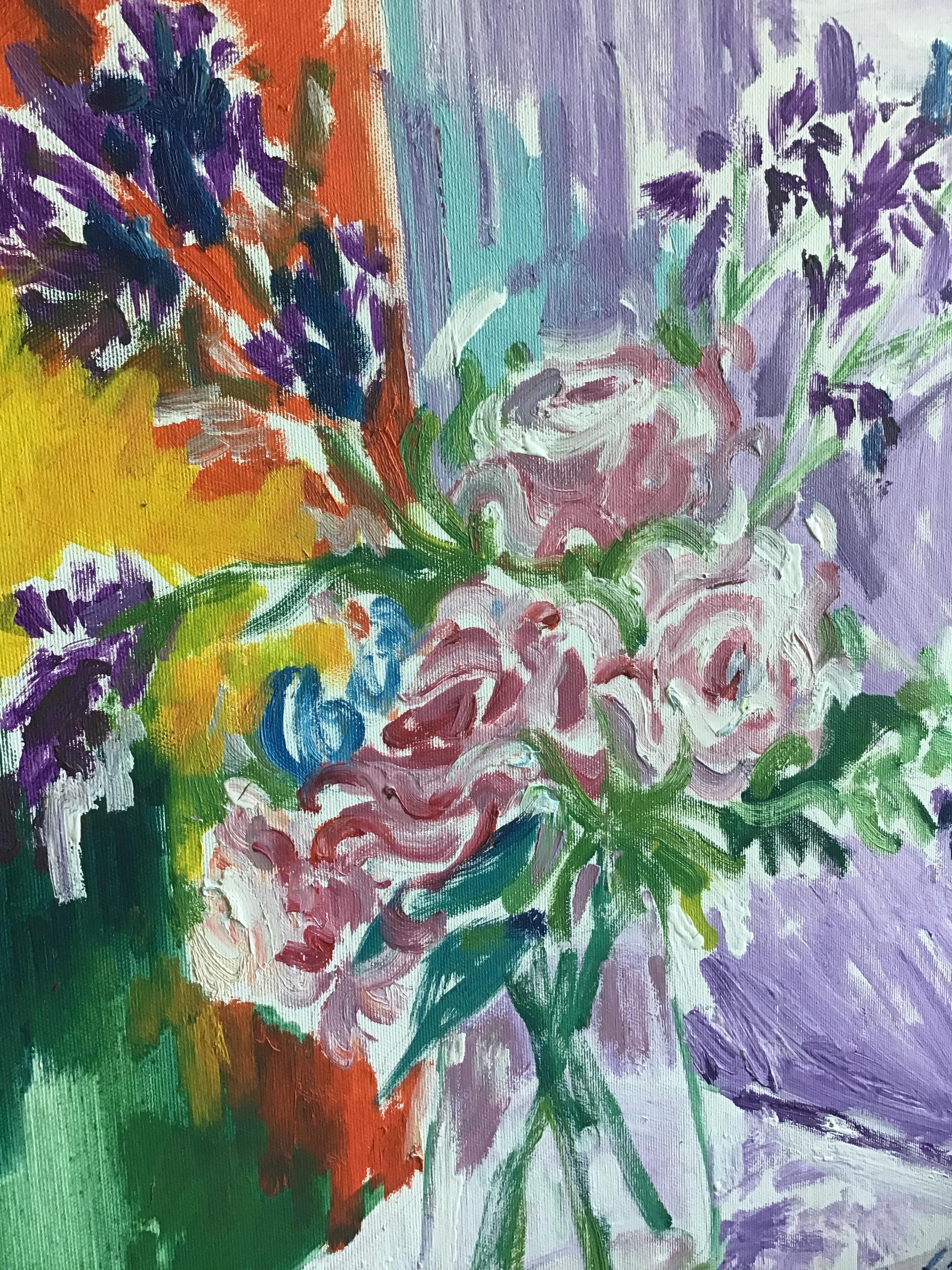 The series of flowers shows a classical motif with a subtle attention to the subtle movement and rhythm of the flora, with the help of paint, abstract vision and expressive handwriting of the artist. Inspired by Eastern philosophy, principles of