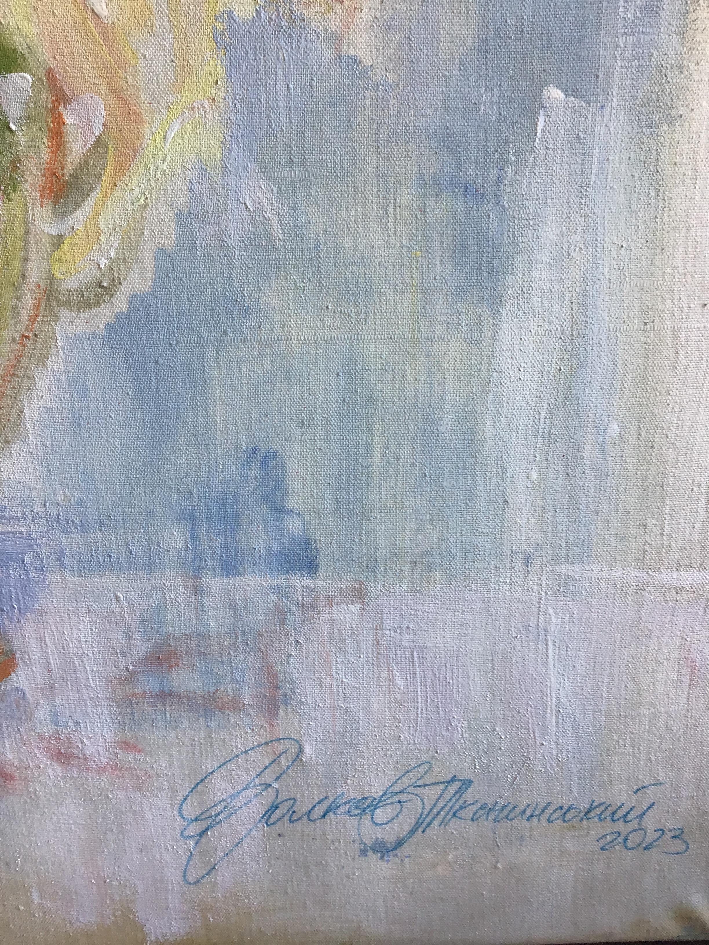 The series of flowers shows a classical motif with a subtle attention to the subtle movement and rhythm of the flora, with the help of paint, abstract vision and expressive handwriting of the artist. Inspired by Eastern philosophy, principles of