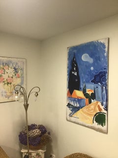 The landscape with houses and trees near my studio