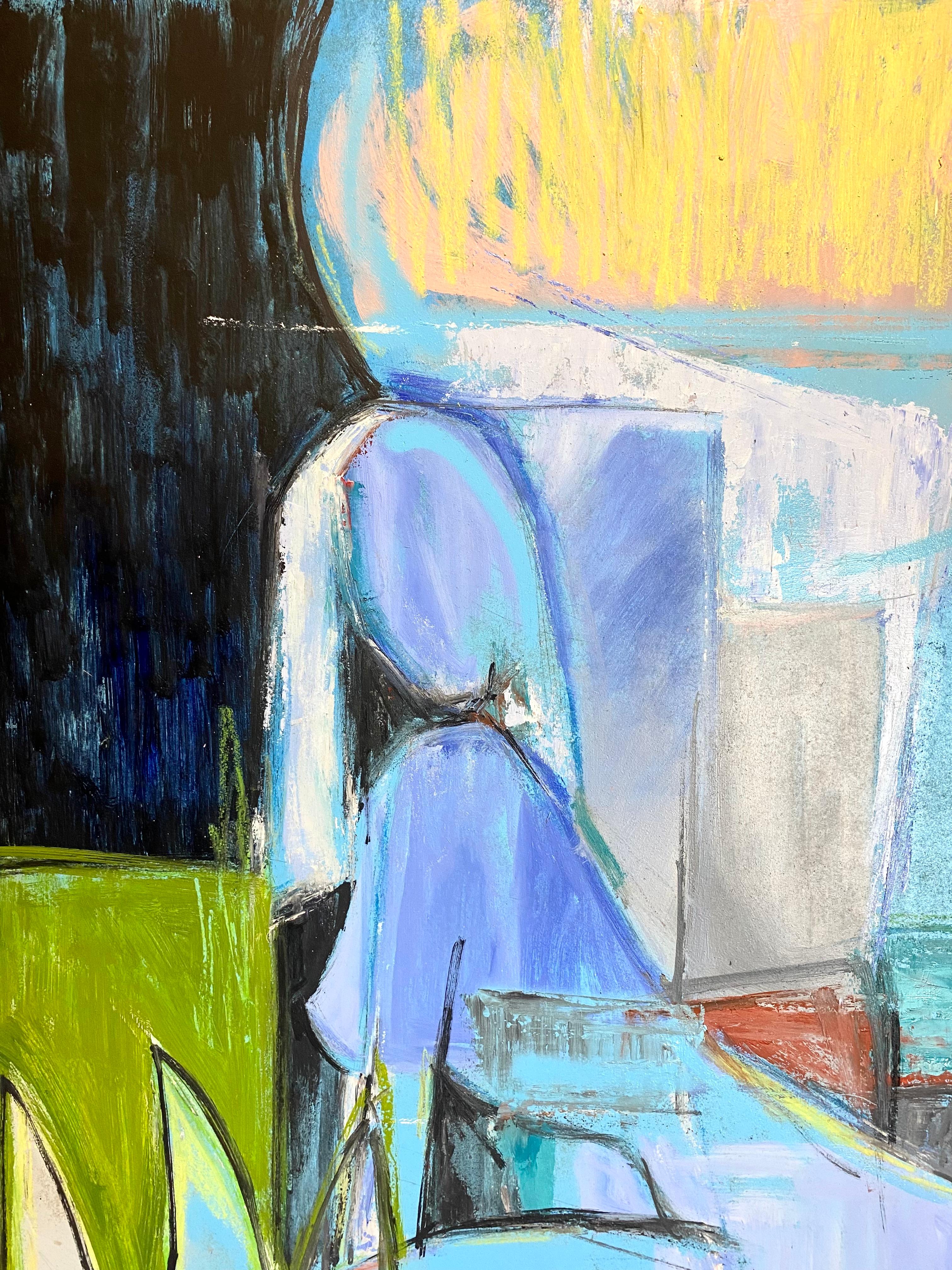 Esta obra de arte presenta una vívida expresión abstracta de Anna, creada con una técnica dinámica en la que se explora meticulosamente el equilibrio entre forma y color. Pintada al óleo sobre madera contrachapada, la pieza se elaboró utilizando una