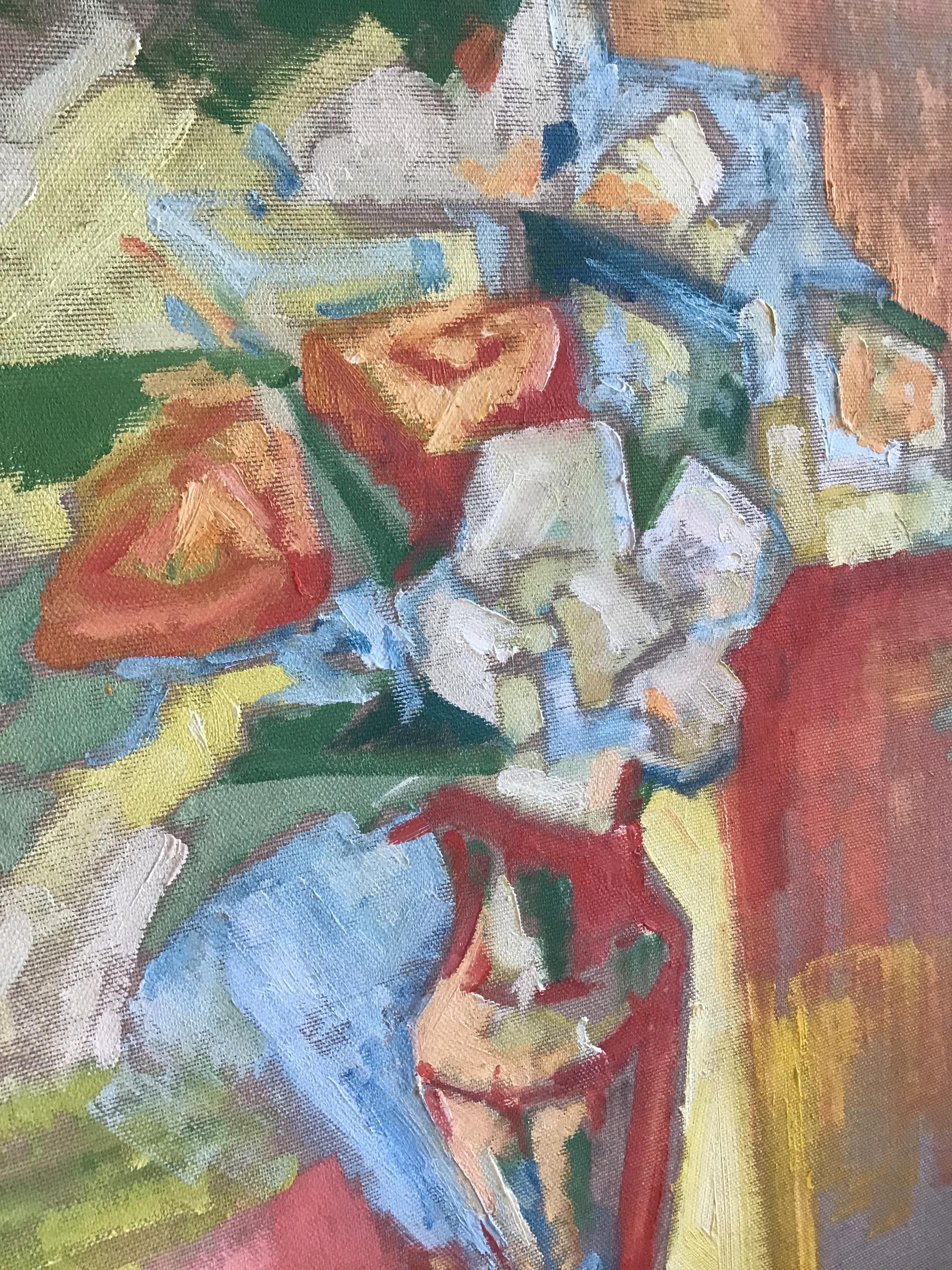 Flores vibrantes en el jarrón japonés - Painting Abstracto de Igor Volkov-Tkachinskiy