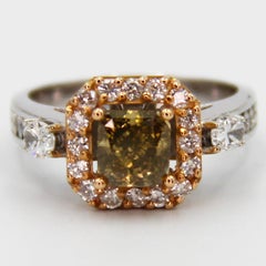 IGSL Certificated Fancy Brown Diamond and Natural White Diamond Ring