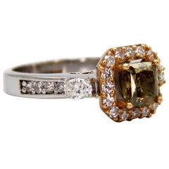 IGSL Certificated Fancy Brown Diamond and Natural White Diamond Ring