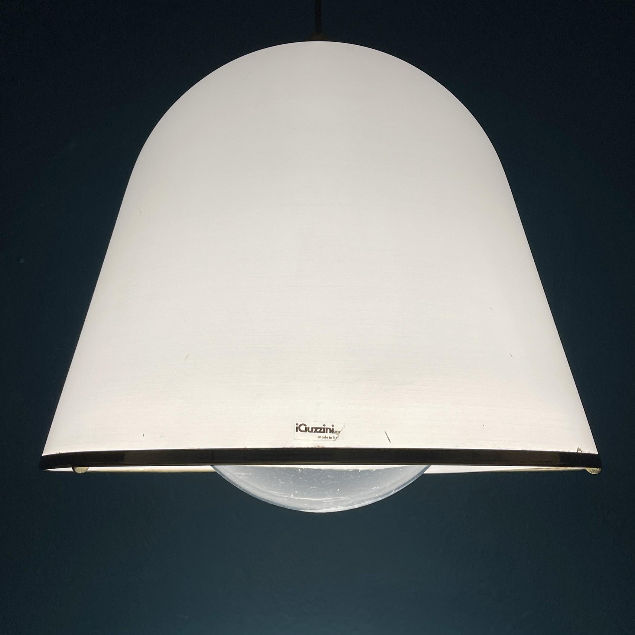 Lampe à suspension blanche italienne « Kuala » de Franco Bresciani pour Iguzzini, Italie, 1970 Bon état - En vente à Miklavž Pri Taboru, SI