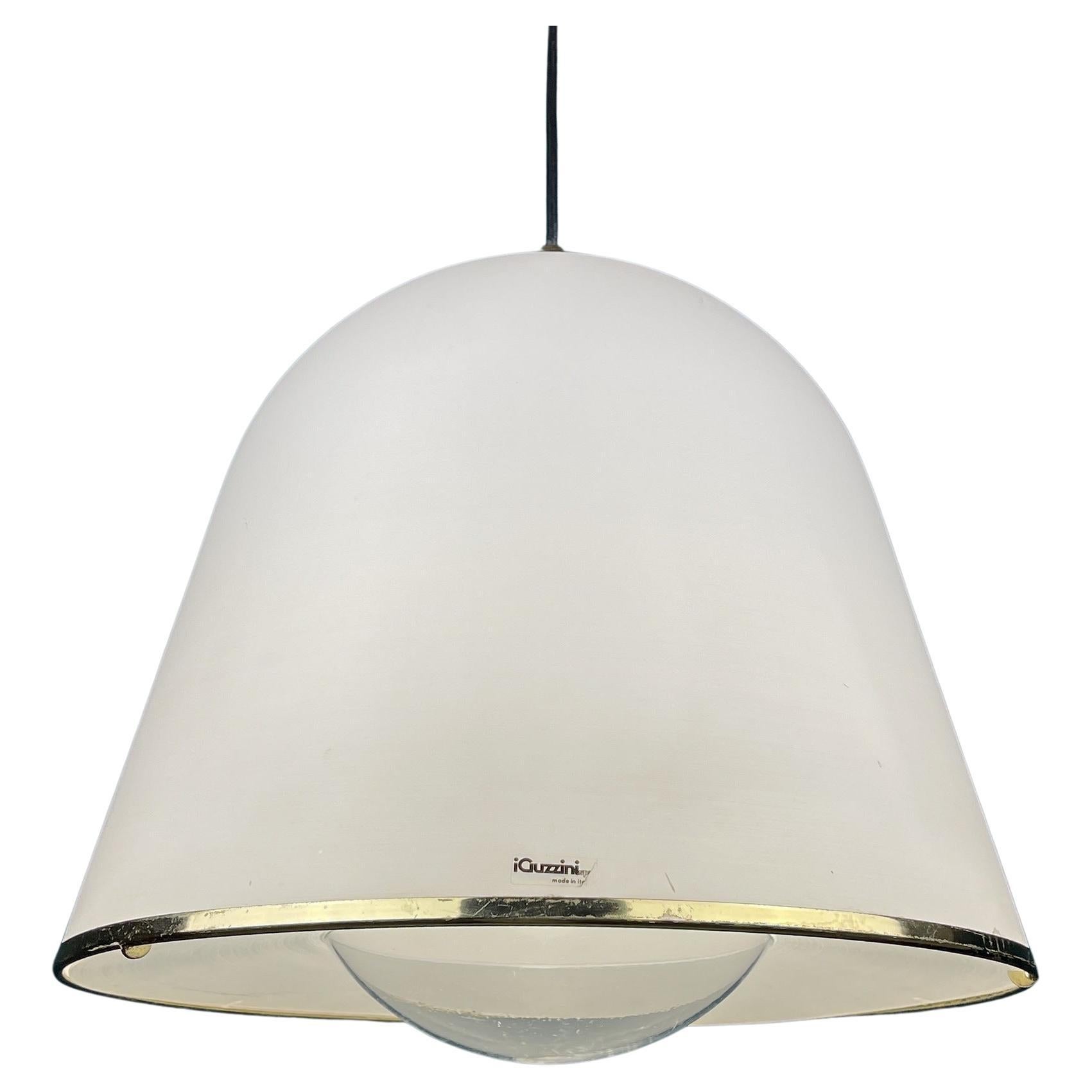 Iguzzini "Kuala" Italian White Pendant Lamp by Franco Bresciani Italy 1970s For Sale