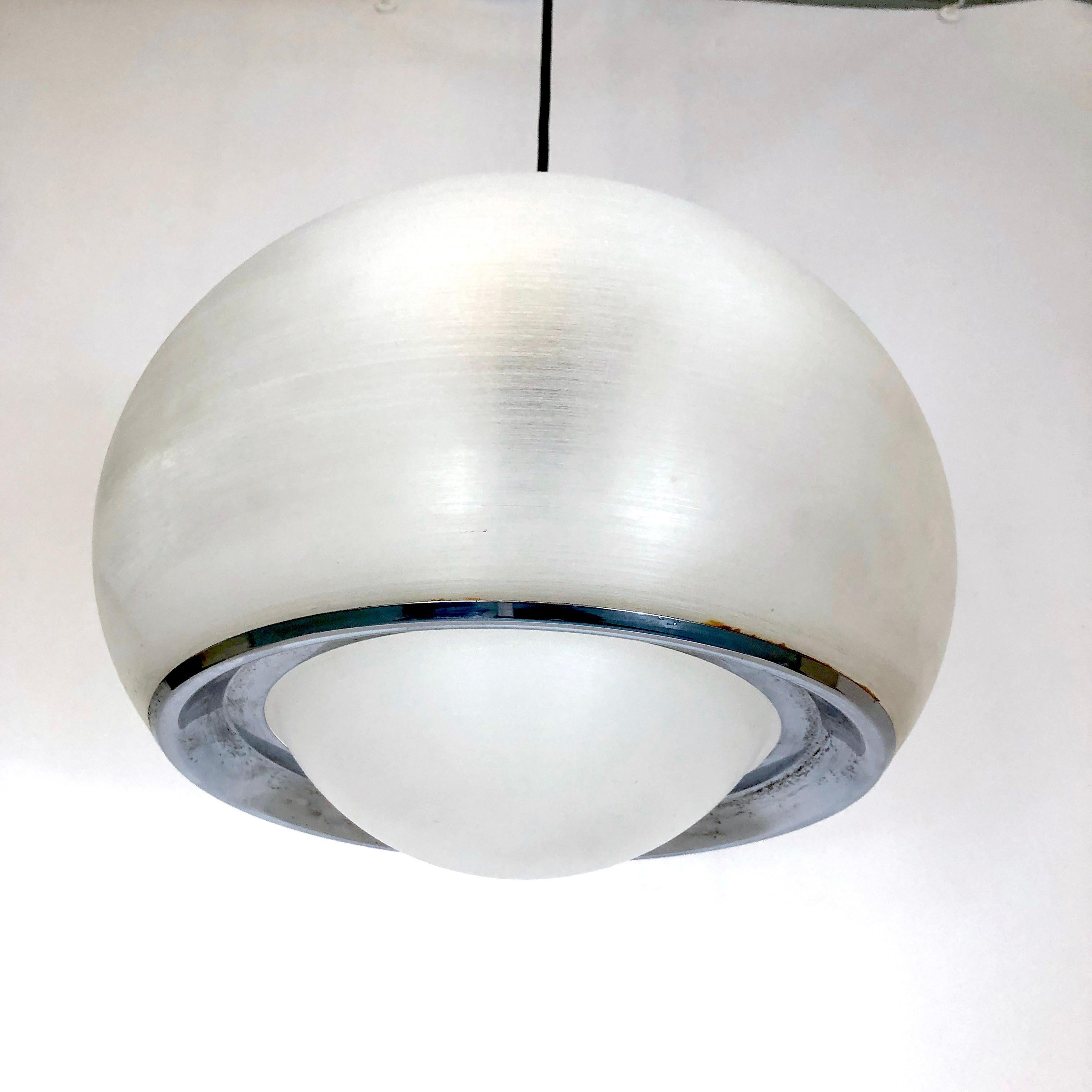 Chrome Iguzzini, Mid-Century Pendant Lamp from 70s For Sale
