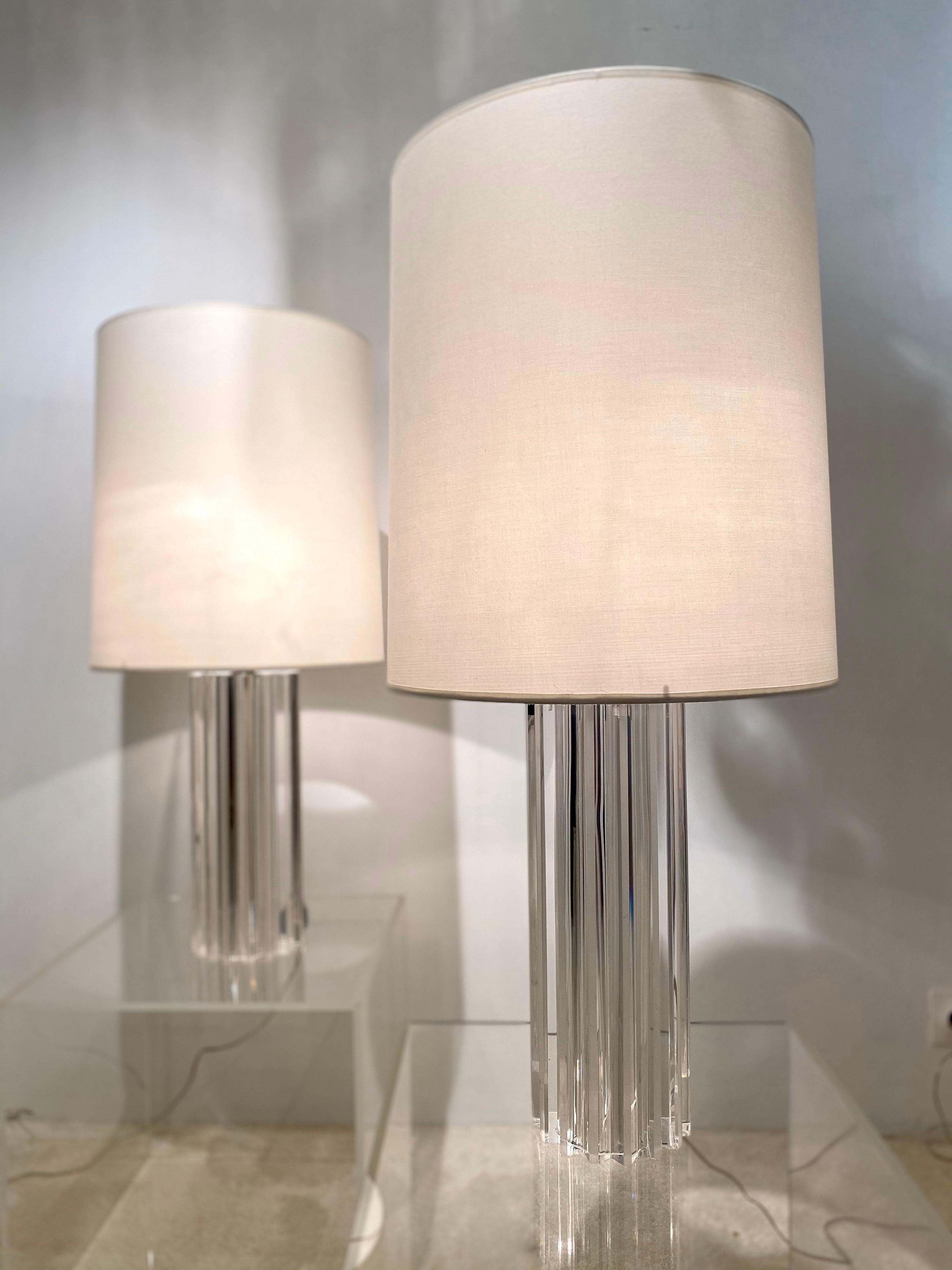 Italian iGuzzini Plexiglass Table Lamps, 1970s