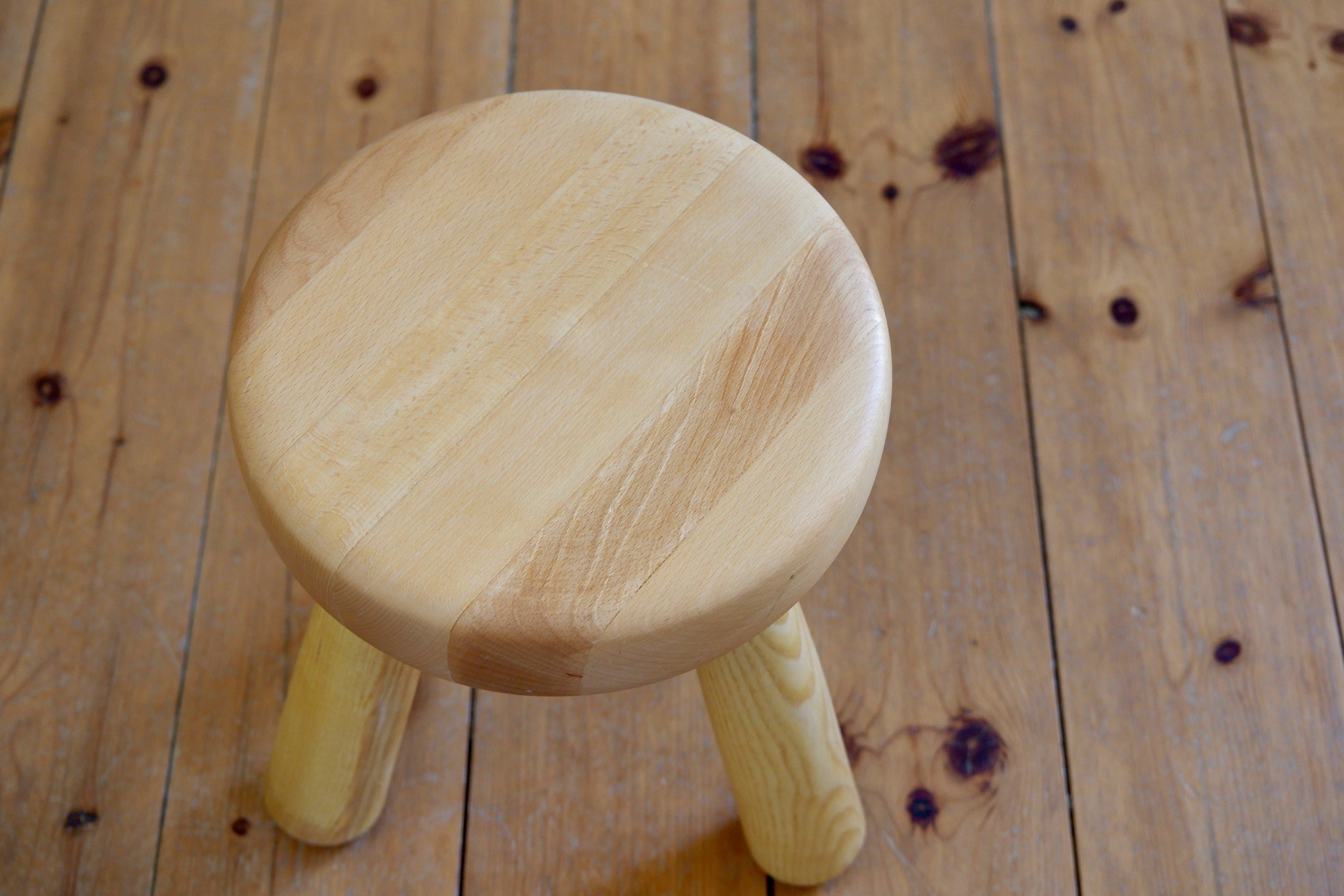 Swedish Igvar Hildingsson Original Stool in Mix Wood Beech & Ash Wood