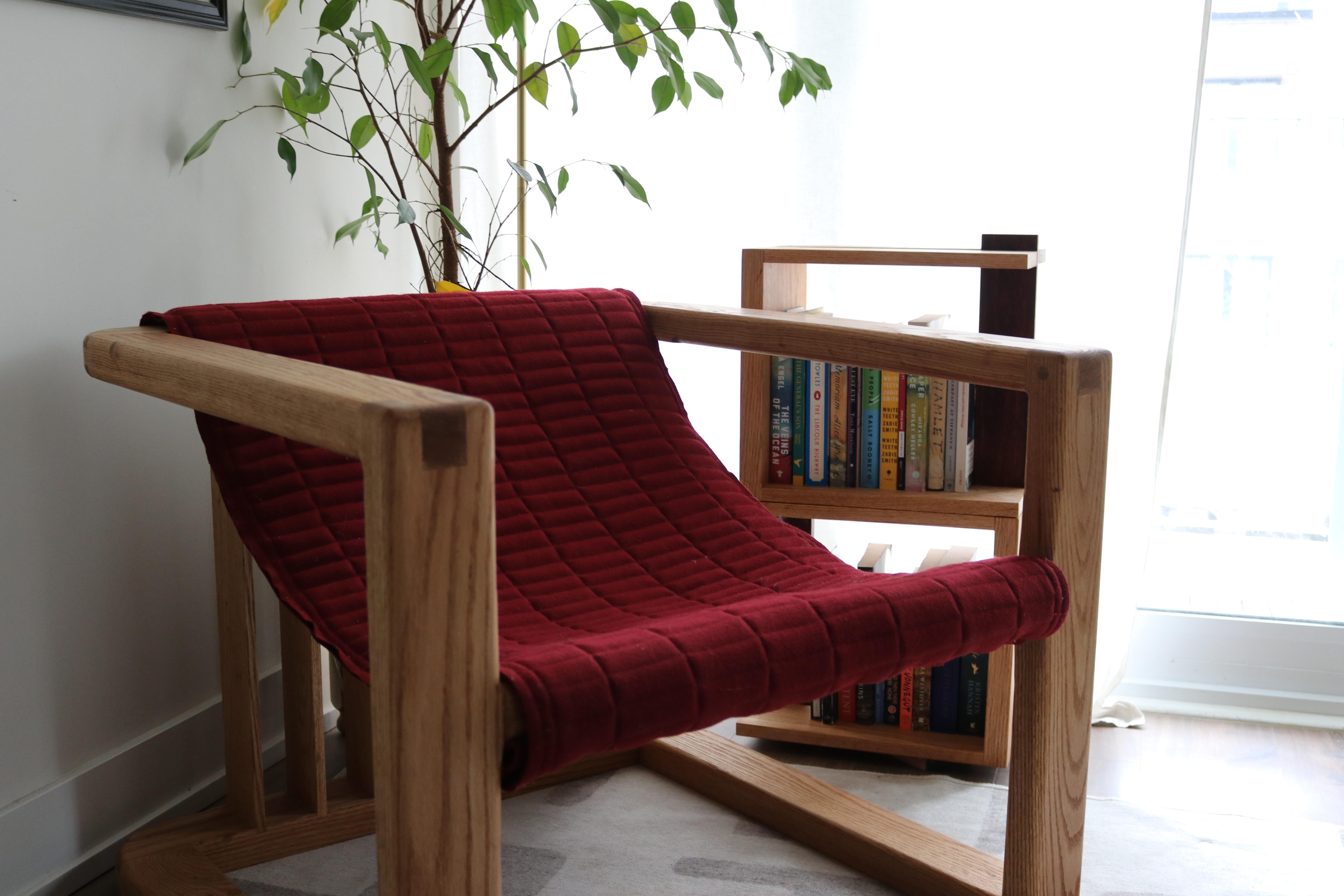 Sillón iH-v3 de roble y lana Moderno de mediados de siglo en venta