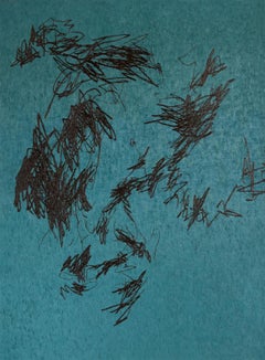 Weißrussische Contemporary Kunst von Ihar Barkhatkou - Portrait in Blau