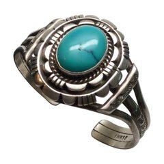 IHMSS Wes Craig Native American Sterling Silver Turquoise Cuff Bracelet