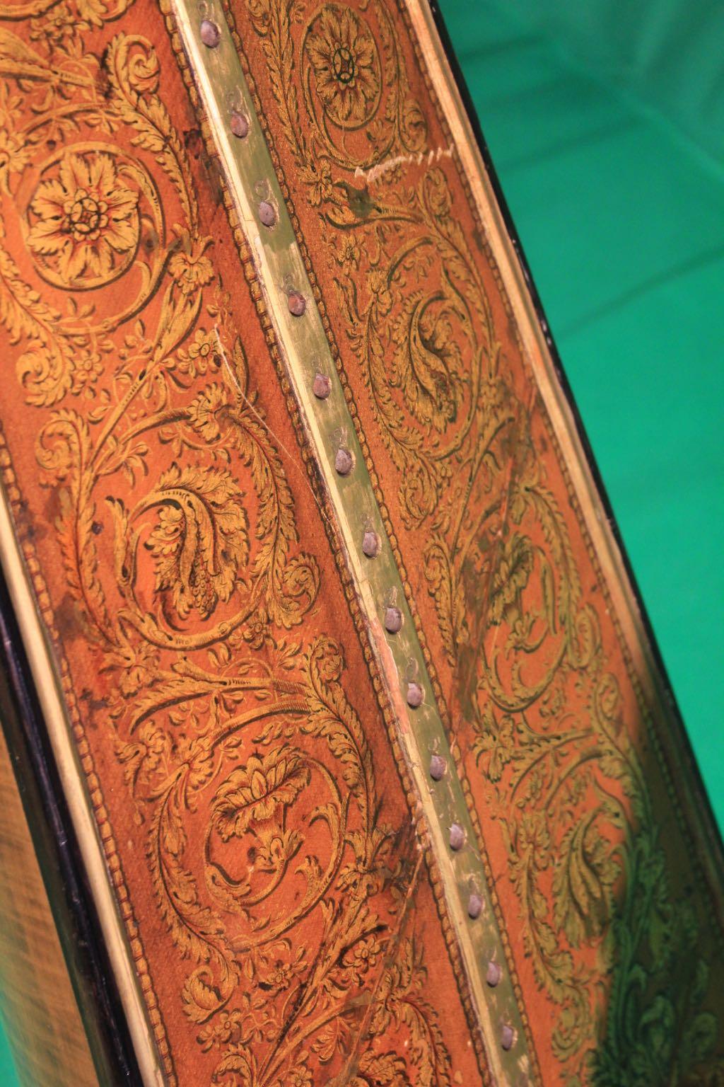 Painted 19th Century Regency Gilt Wood and Maple English Harp I&I Erat