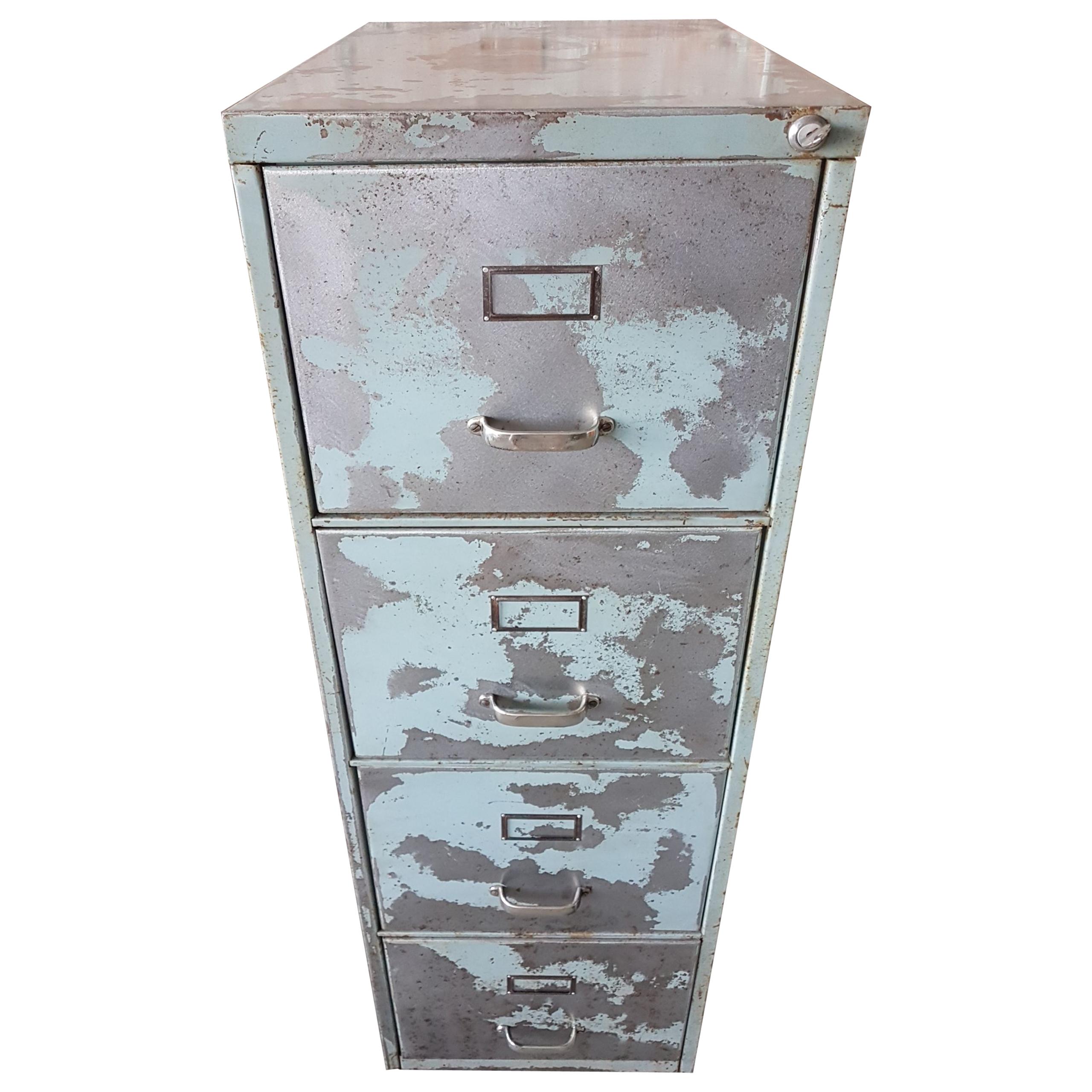 Industrial Metal Cabinet Steel Lockers Four Cabinets Loft Style Brushed Steel For Sale