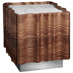II Pezzo 2 Nightstand in Walnut Wood