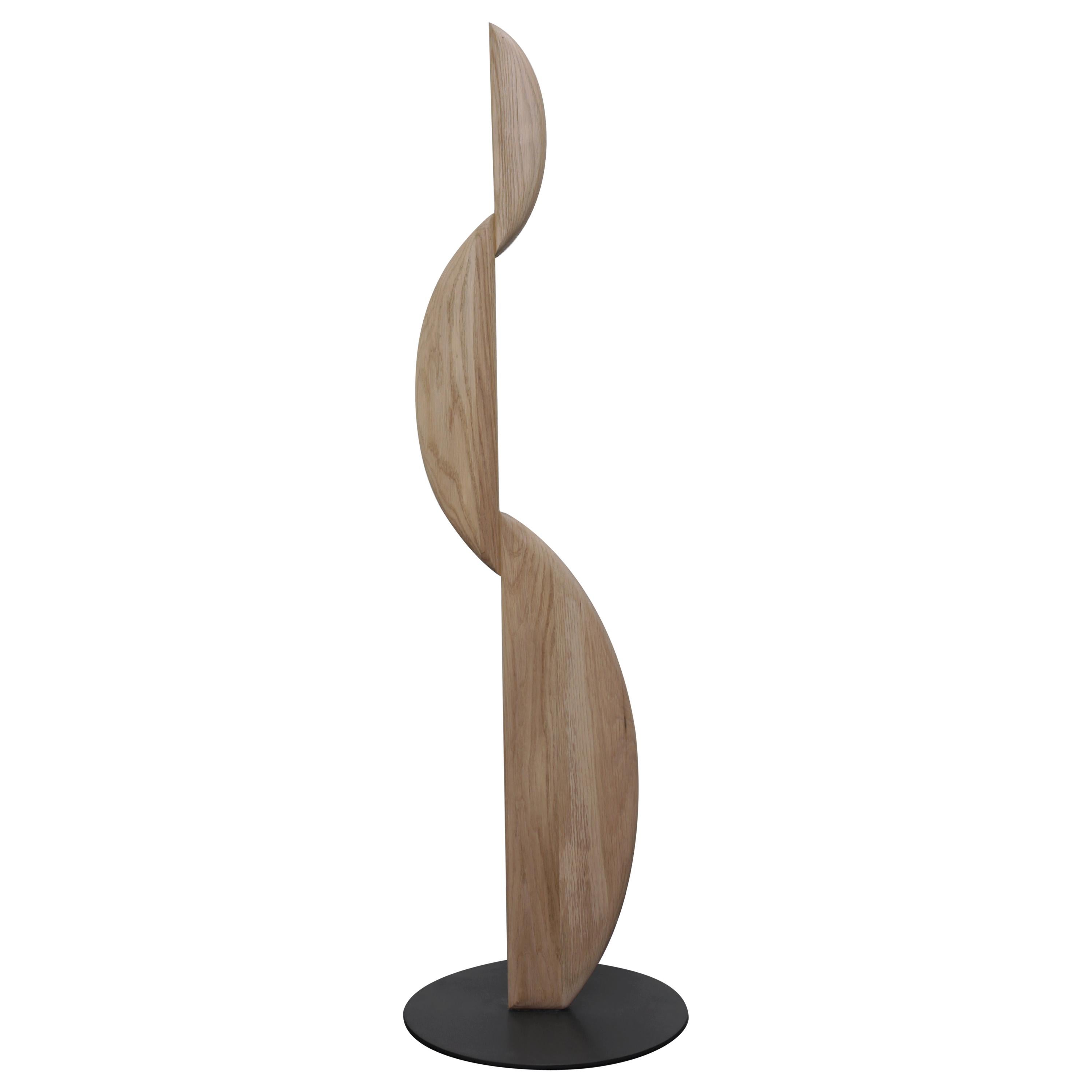 Noviembre III Standing Sculpture inspired in Brancusi, Solid Wood, Joel Escalona