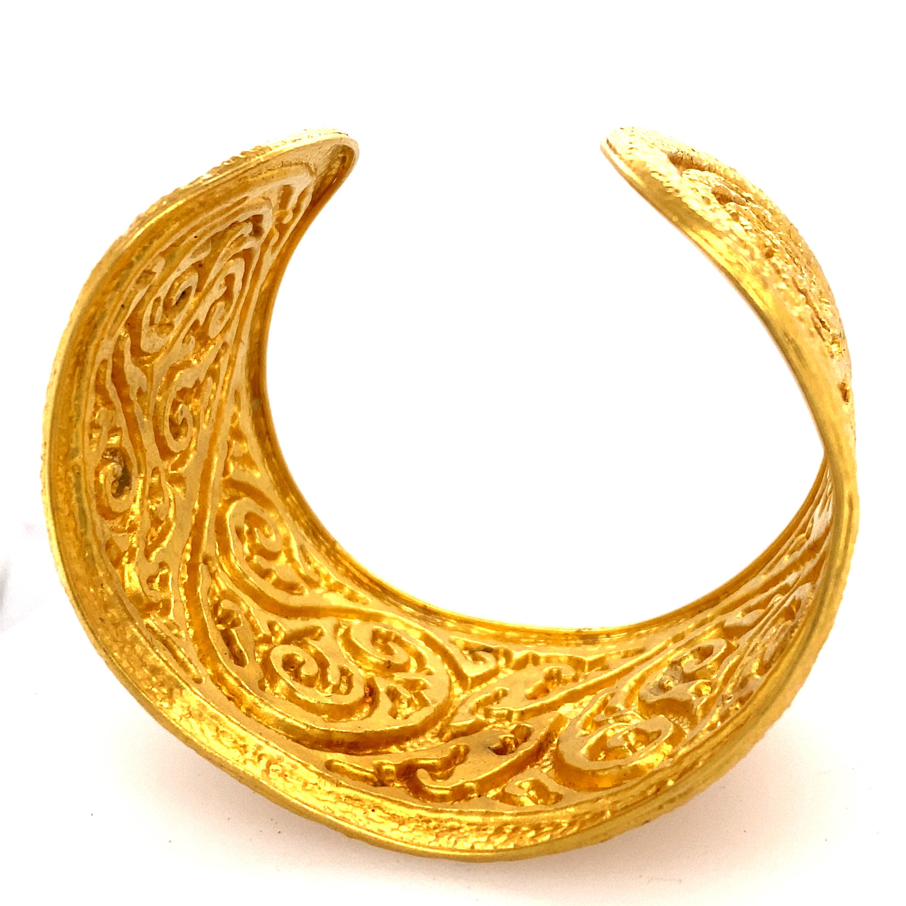 Iilias Lalaounis 22k Gold Cuff Bangle Bracelet 2