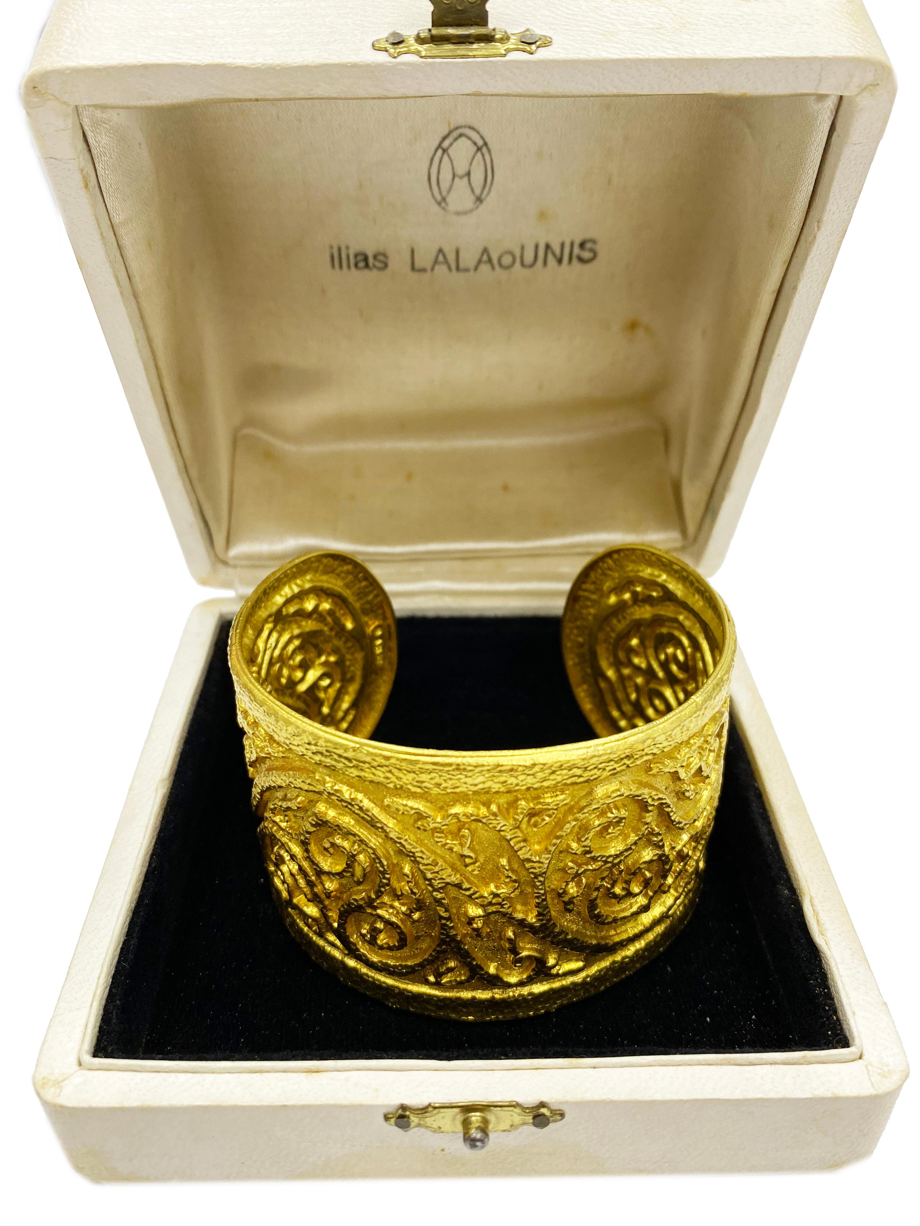 Iilias Lalaounis 22k Gold Cuff Bangle Bracelet 4