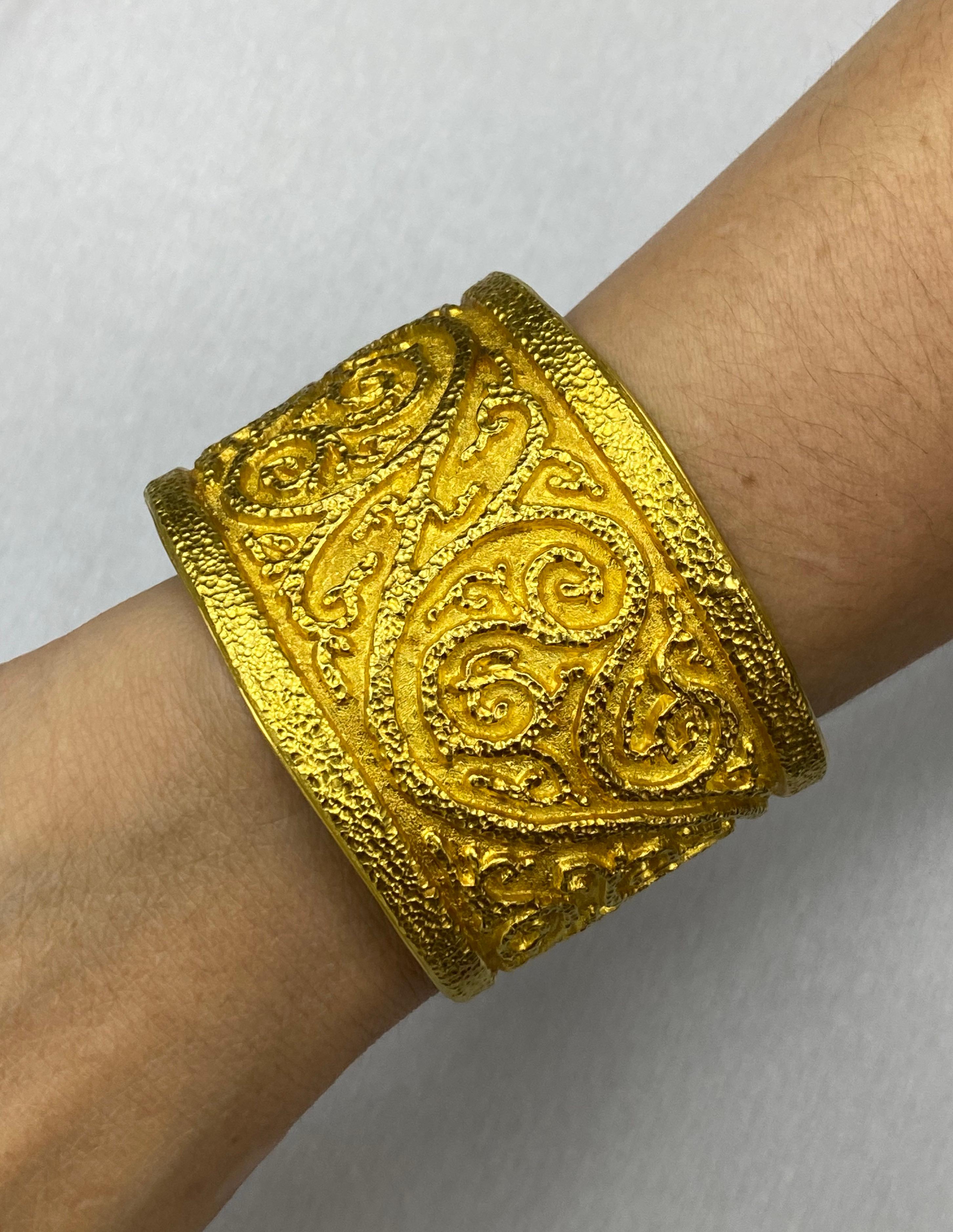 Iilias Lalaounis 22k Gold Cuff Bangle Bracelet 5