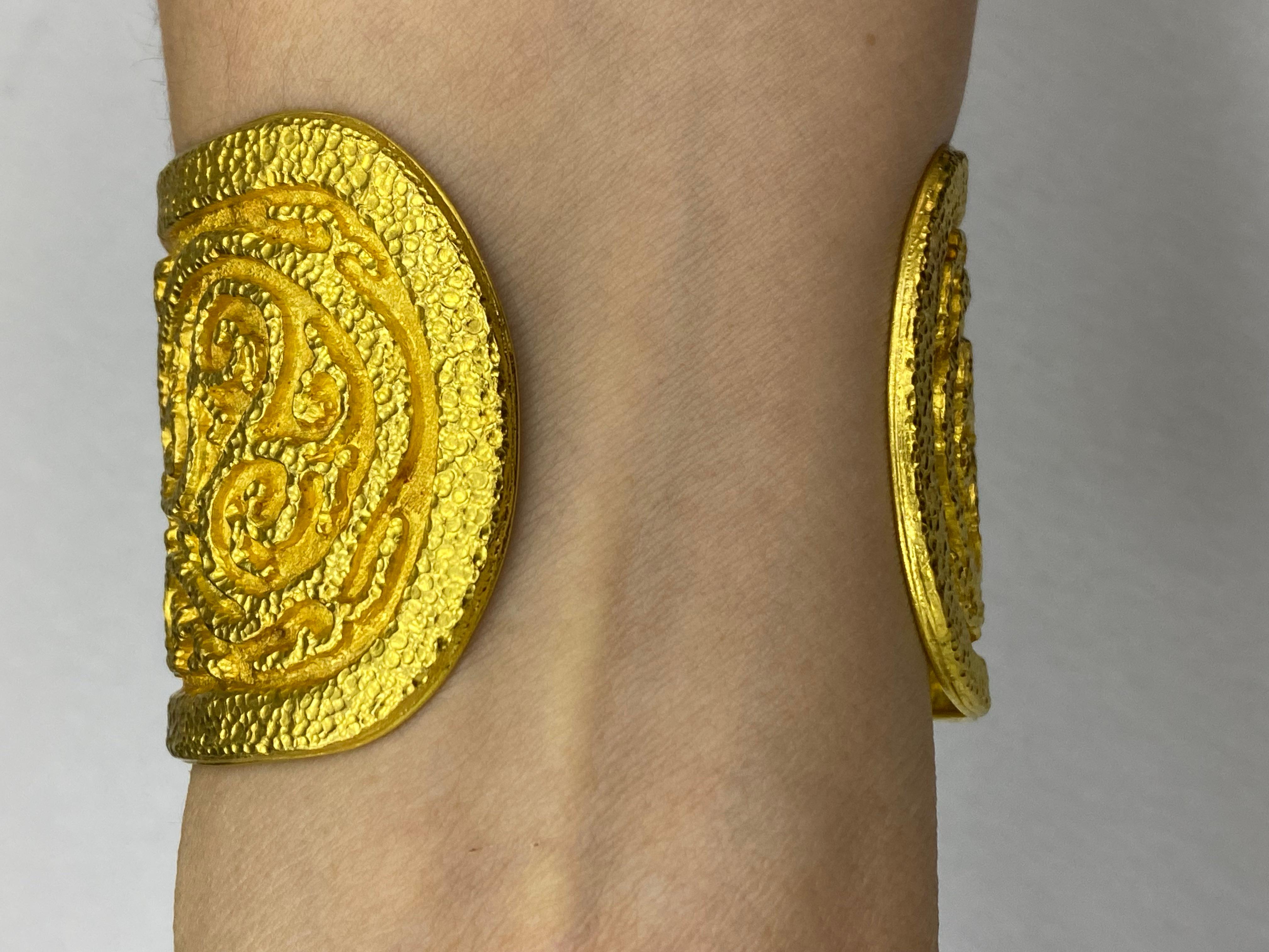 Iilias Lalaounis 22k Gold Cuff Bangle Bracelet 6