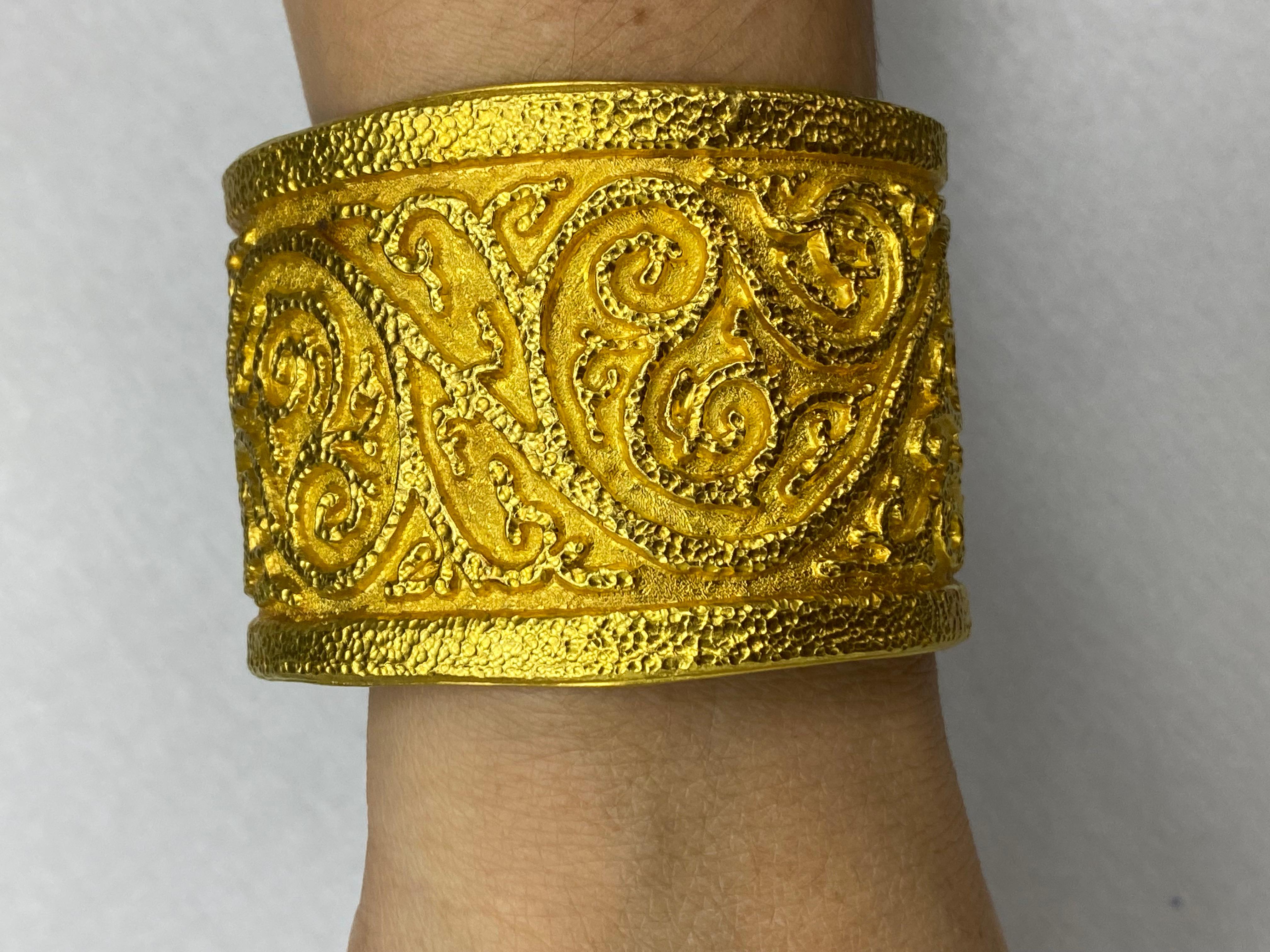 Iilias Lalaounis 22k Gold Cuff Bangle Bracelet 7