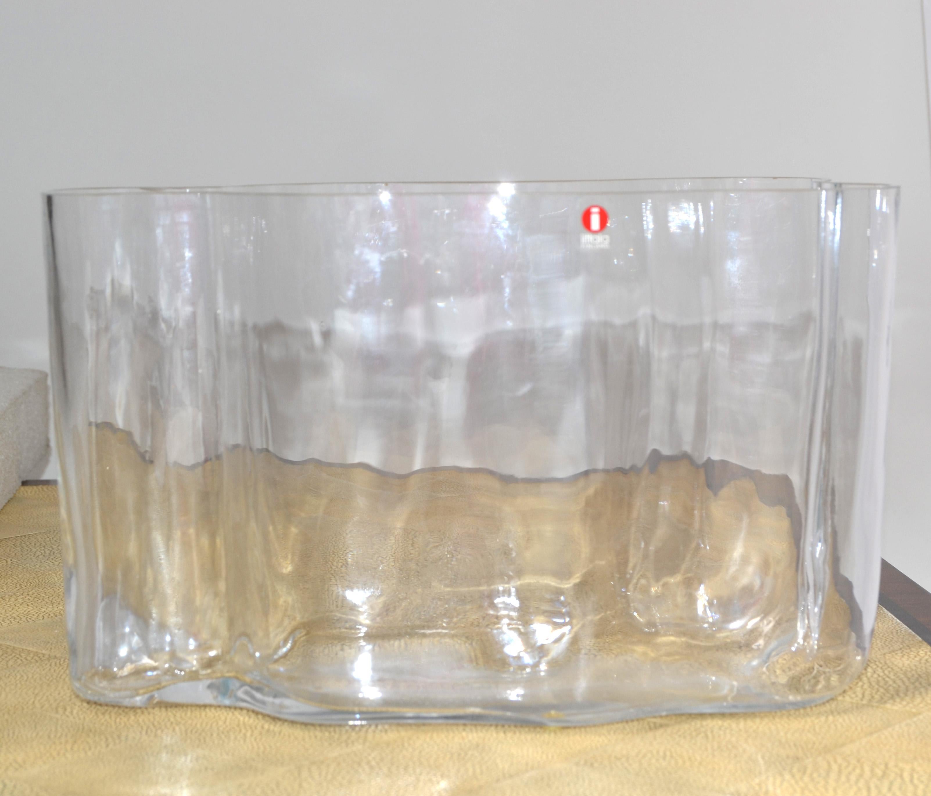 Iittala Alvar Aalto Transparent Glass Sculptural Flower Savoy Vase Scandinavian 4
