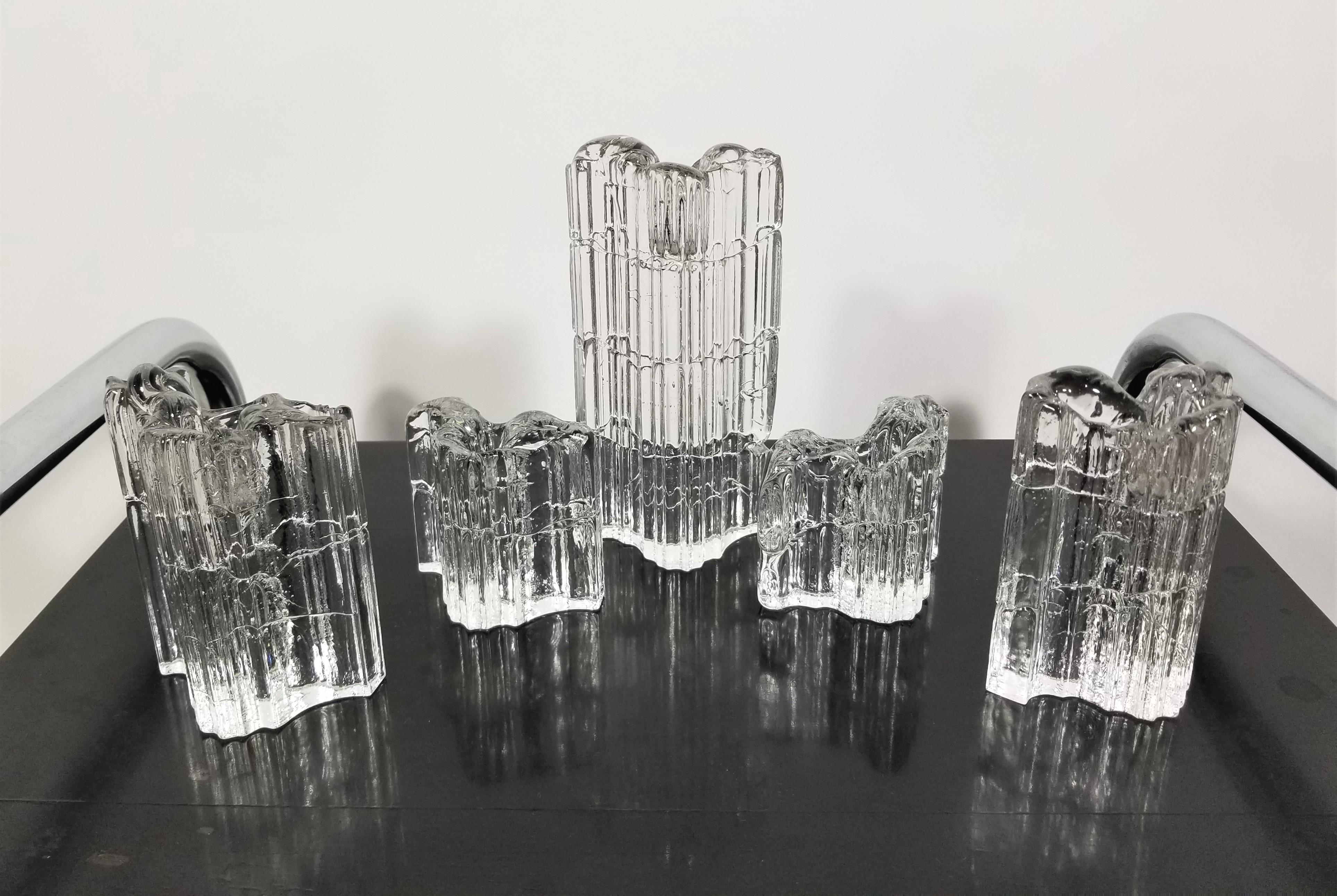Iittala Art Glass Candle Holders Mid Century For Sale 8
