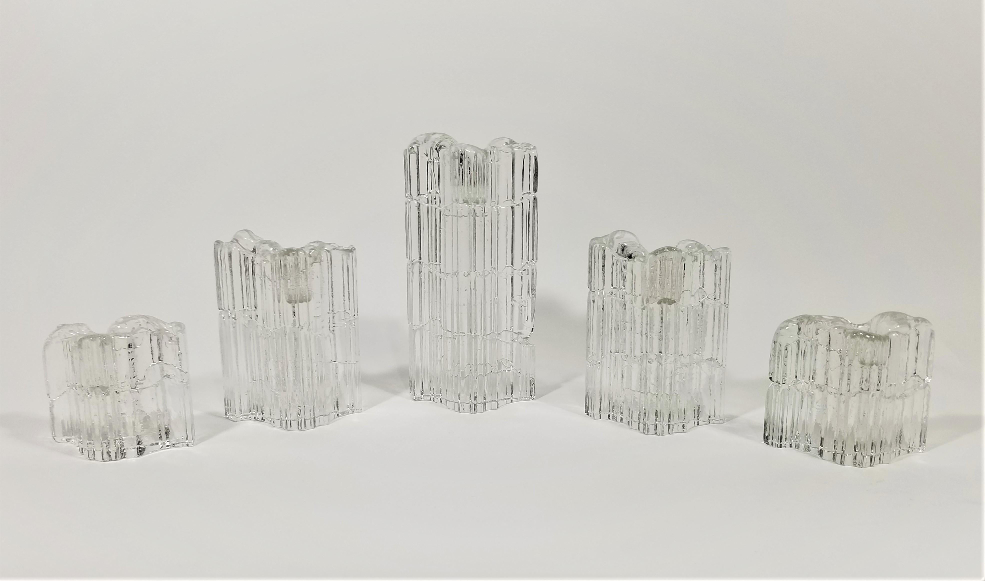 Iittala Art Glass Candle Holders Mid Century For Sale 10