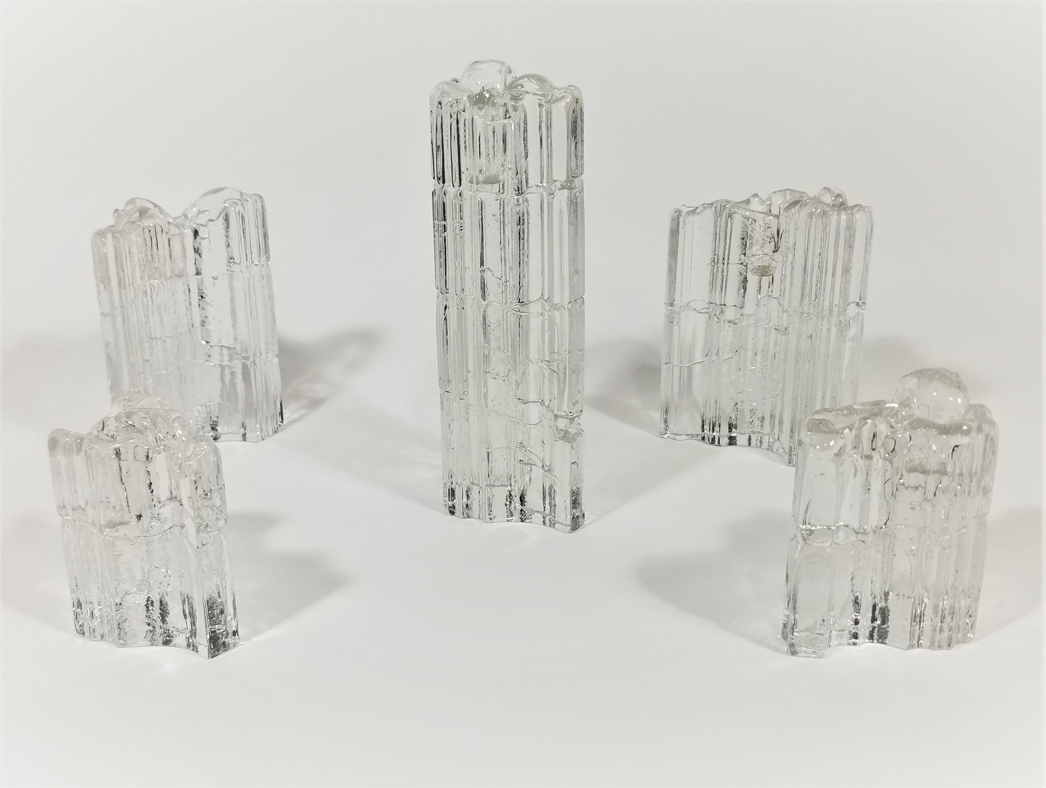 Iittala Art Glass Candle Holders Mid Century For Sale 11