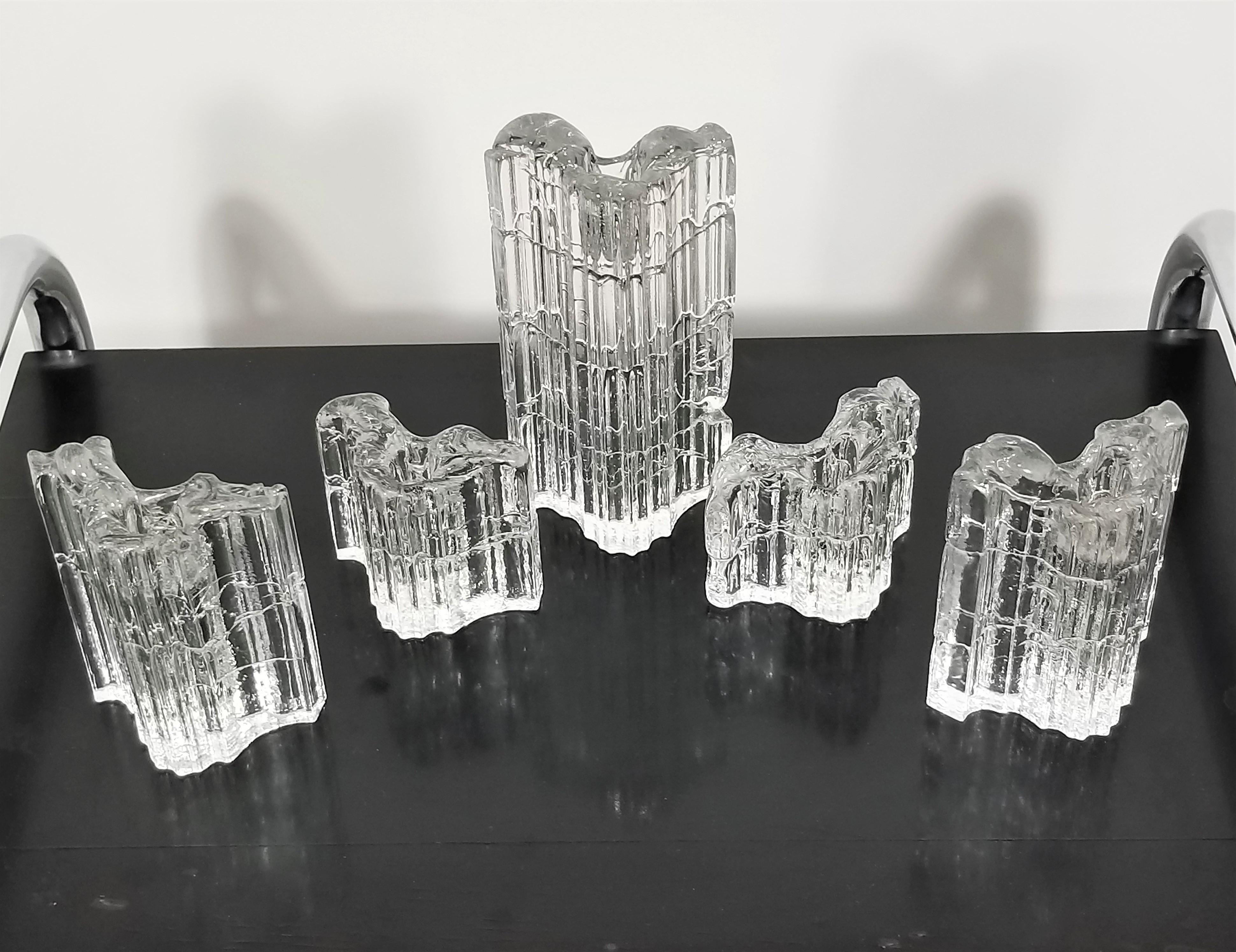 Iittala Art Glass Candle Holders Mid Century For Sale 1