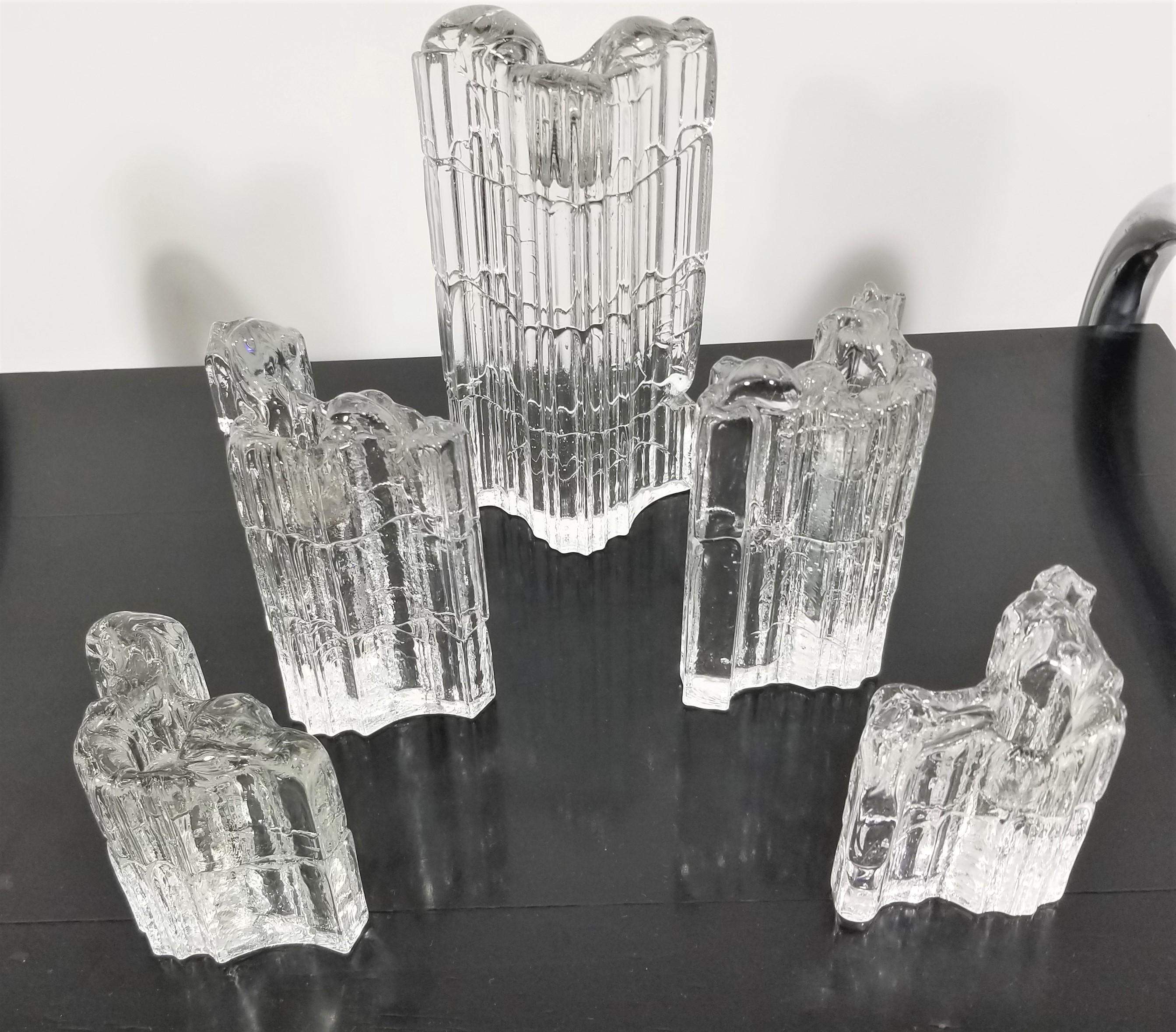 Iittala Art Glass Candle Holders Mid Century For Sale 2