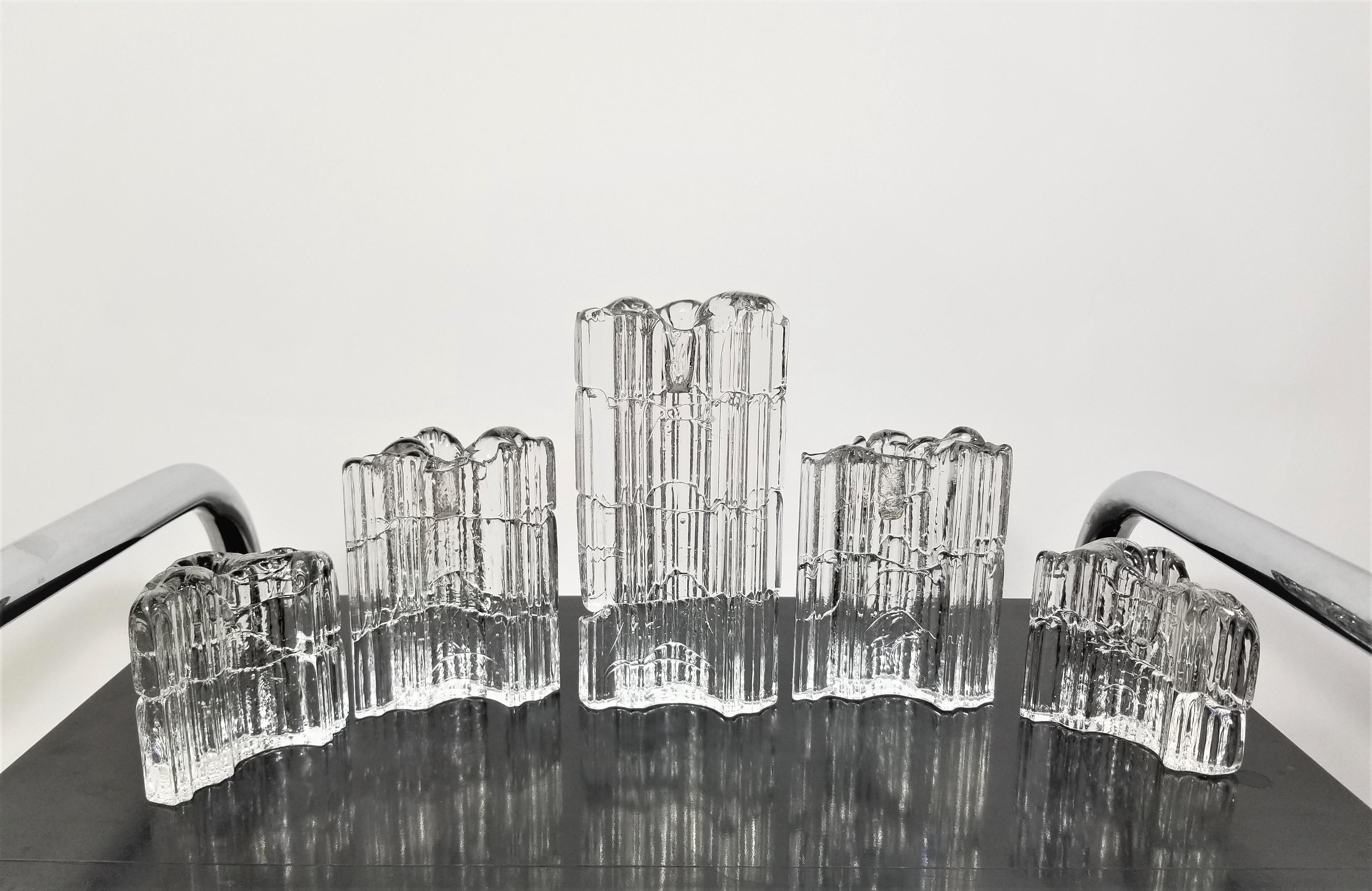 Iittala Art Glass Candle Holders Mid Century For Sale 3