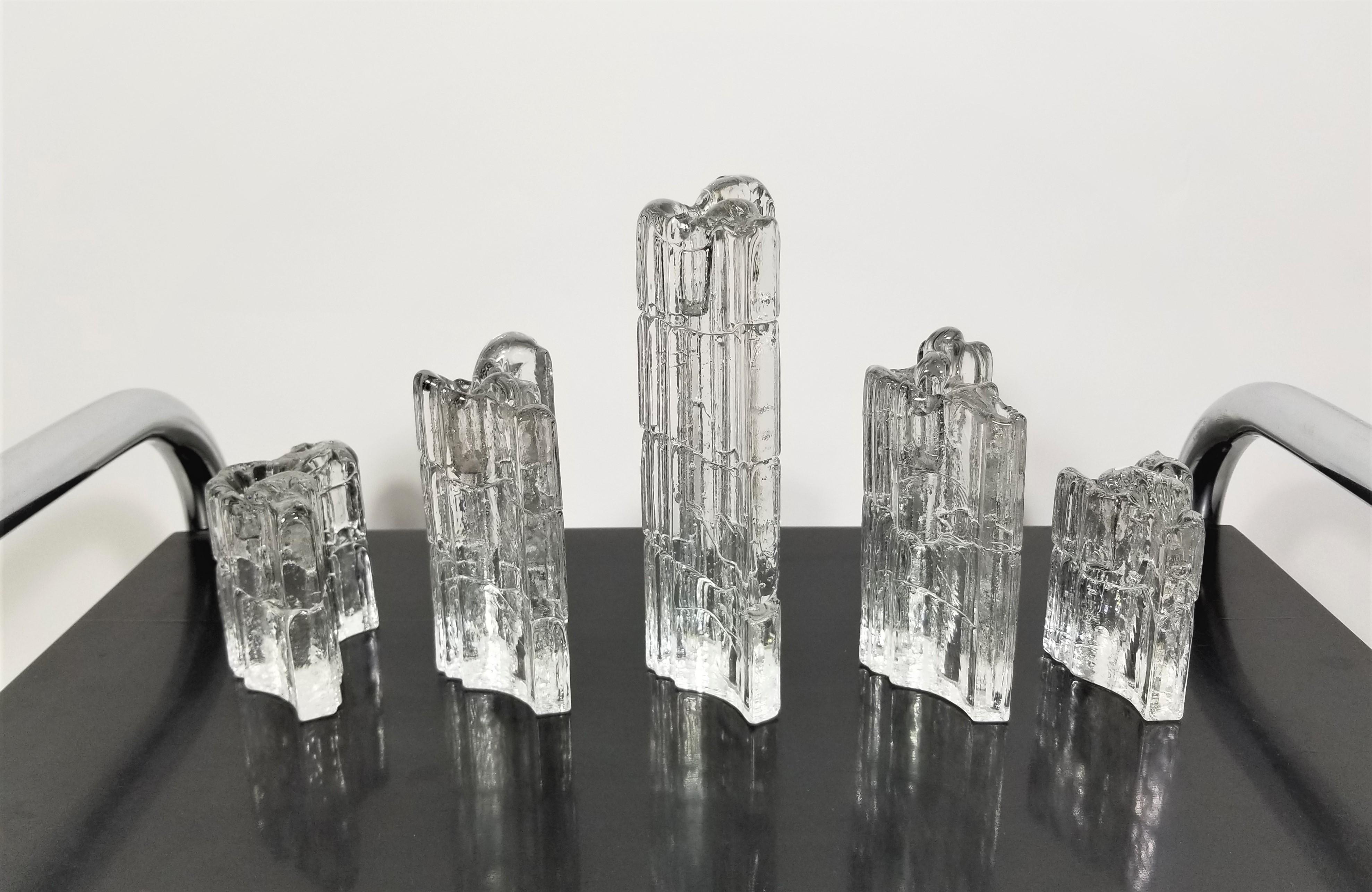 Iittala Art Glass Candle Holders Mid Century For Sale 4
