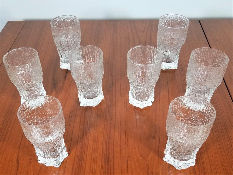 Iittala Finland Midcentury Glassware Set of 8 at 1stDibs
