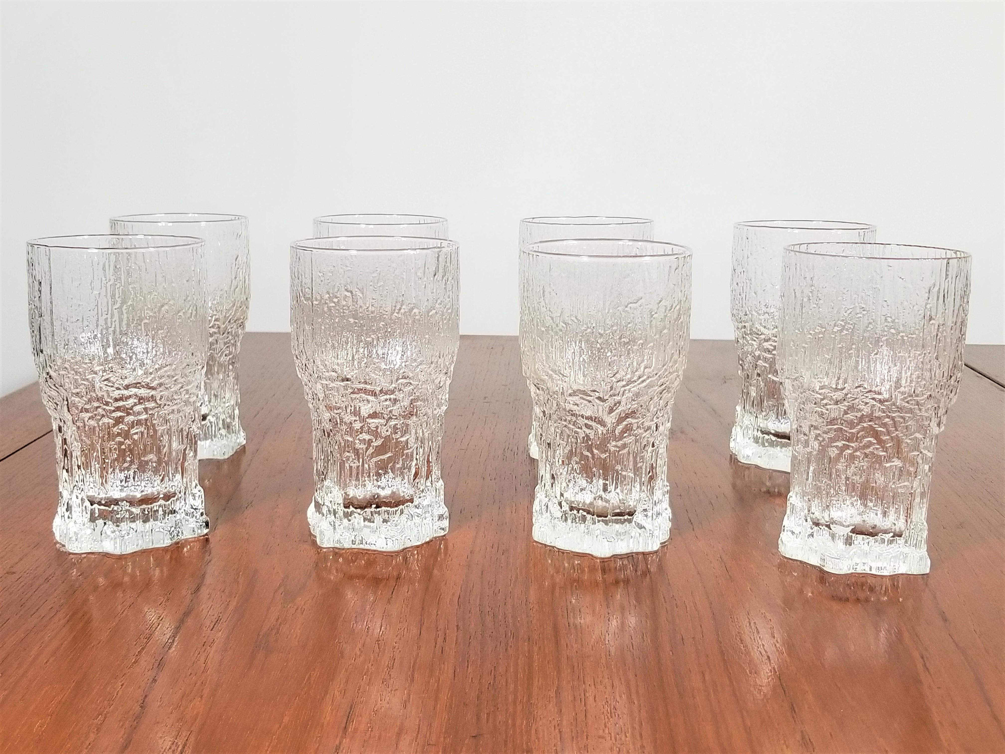 Mid-Century Modern Iittala Finland Midcentury Glassware Set of 8