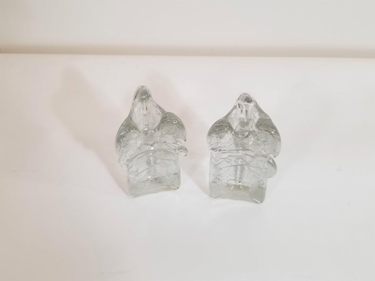 Iittala, Finland Pair of Art Glass Candleholders For Sale 2
