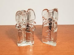 Iittala, Finland Pair of Art Glass Candleholders