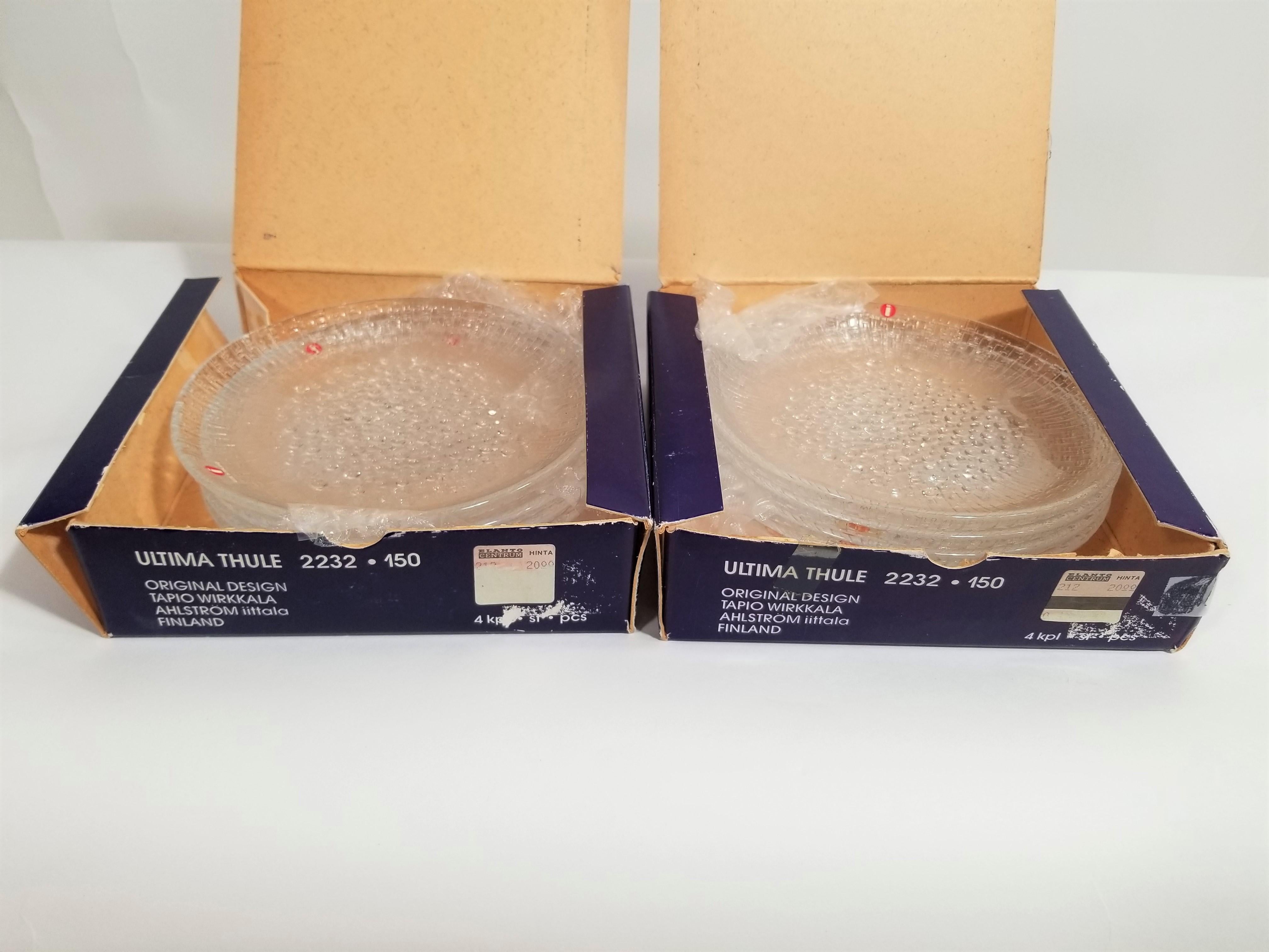 Iittala, Finlandia Tapio Wirkkala Juego de 8 Platos Auxiliares Mediados de Siglo Sin Usar en Caja en venta 2