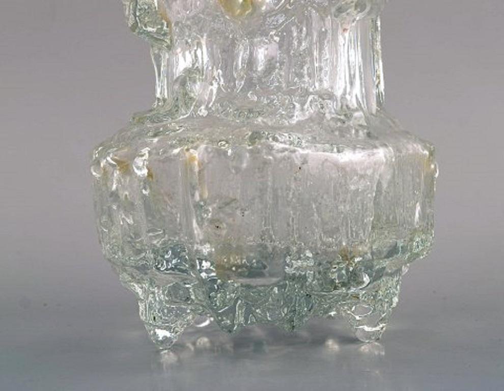 Iittala, Tapio Wirkkala Art Glass Vase, 1960s-1970s, Beautiful Finnish Design In Excellent Condition In Copenhagen, DK