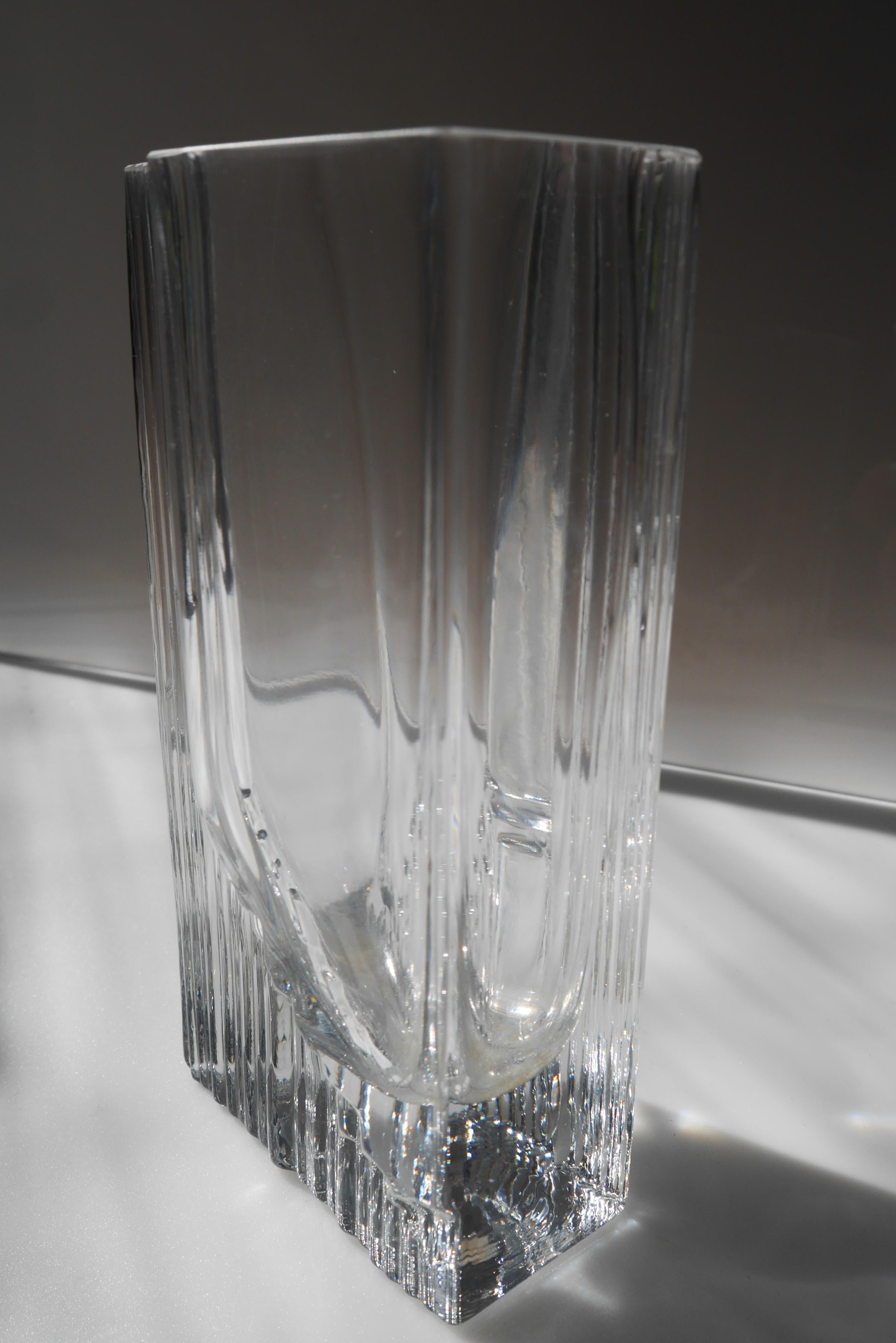 Glass Iittala Vase, Known as “Sointu”, Made and Signed by Tapio Wirkkala