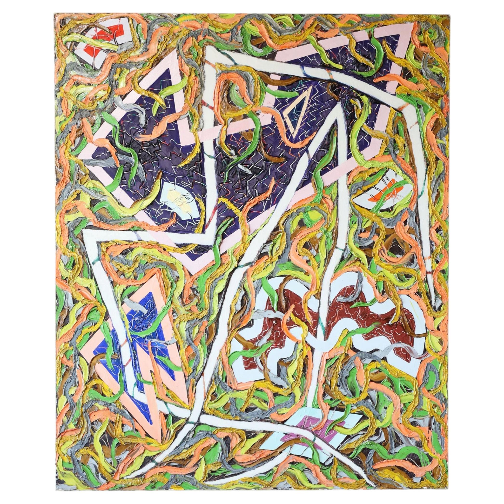 IJoan Thorne. "Izz" Olio su tela, Mid-Century Modern, XX secolo, firmato