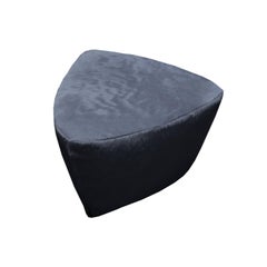 Ikaros Cowhide Footstool S, Upholstered Polygonal Pouf, Curvilinear, Handmade