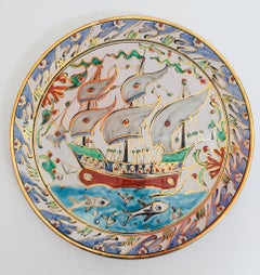 IKaros Hand Painted Carnations and Tulips Decorative Plate Rhodes, Greece